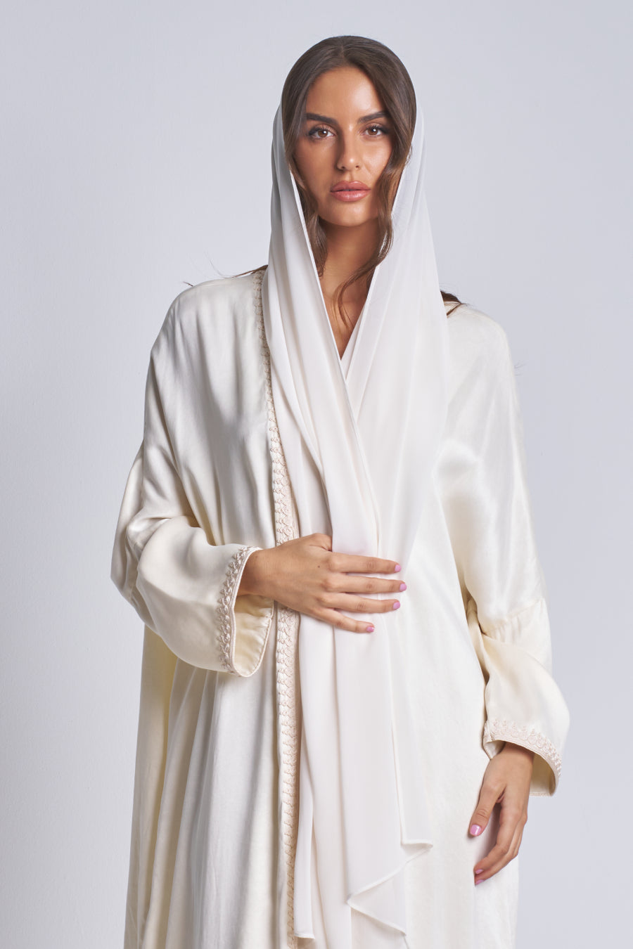 SS26-Silk Abaya with scarf