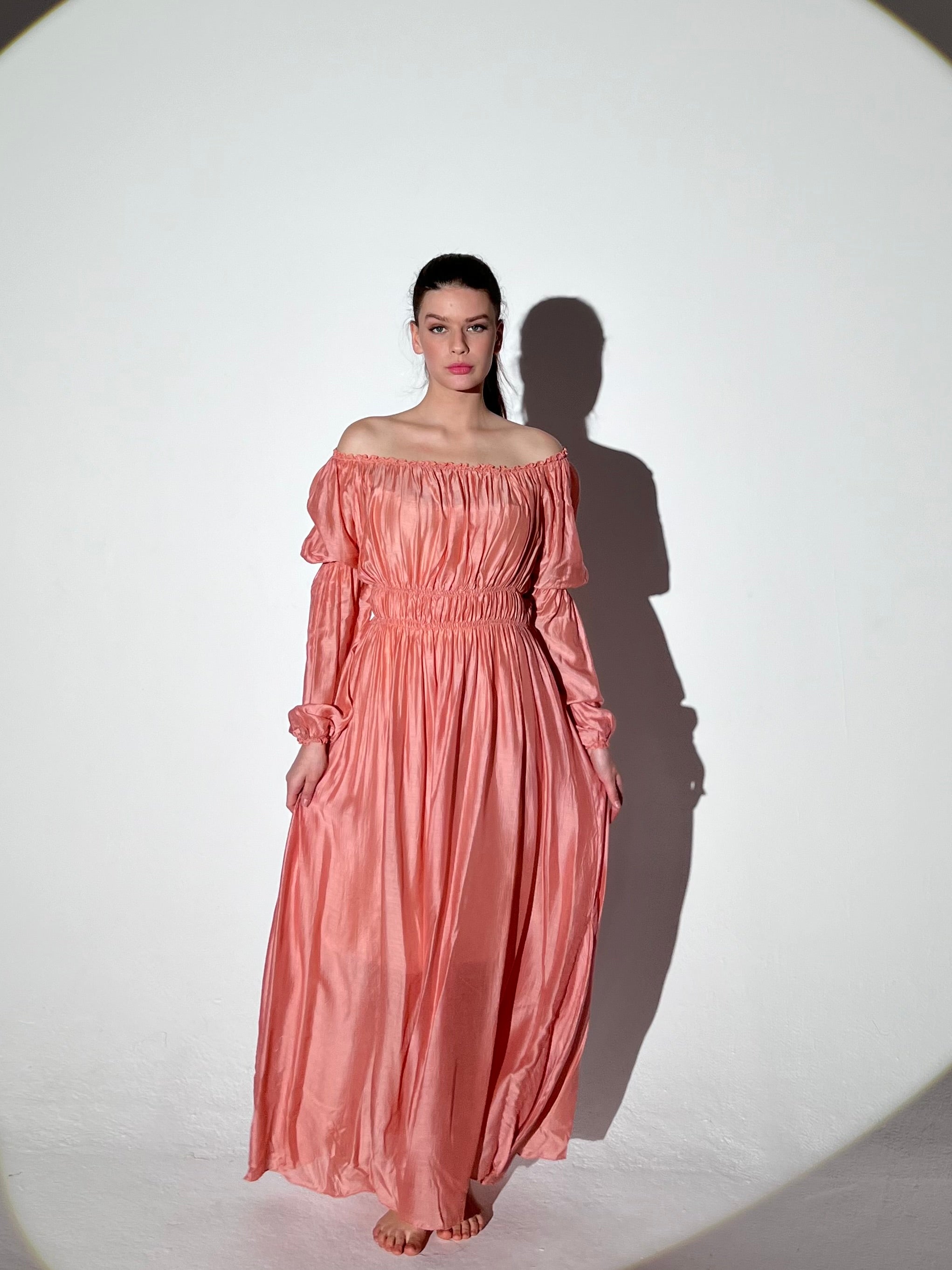 24-Greek style elastic Printed Coral