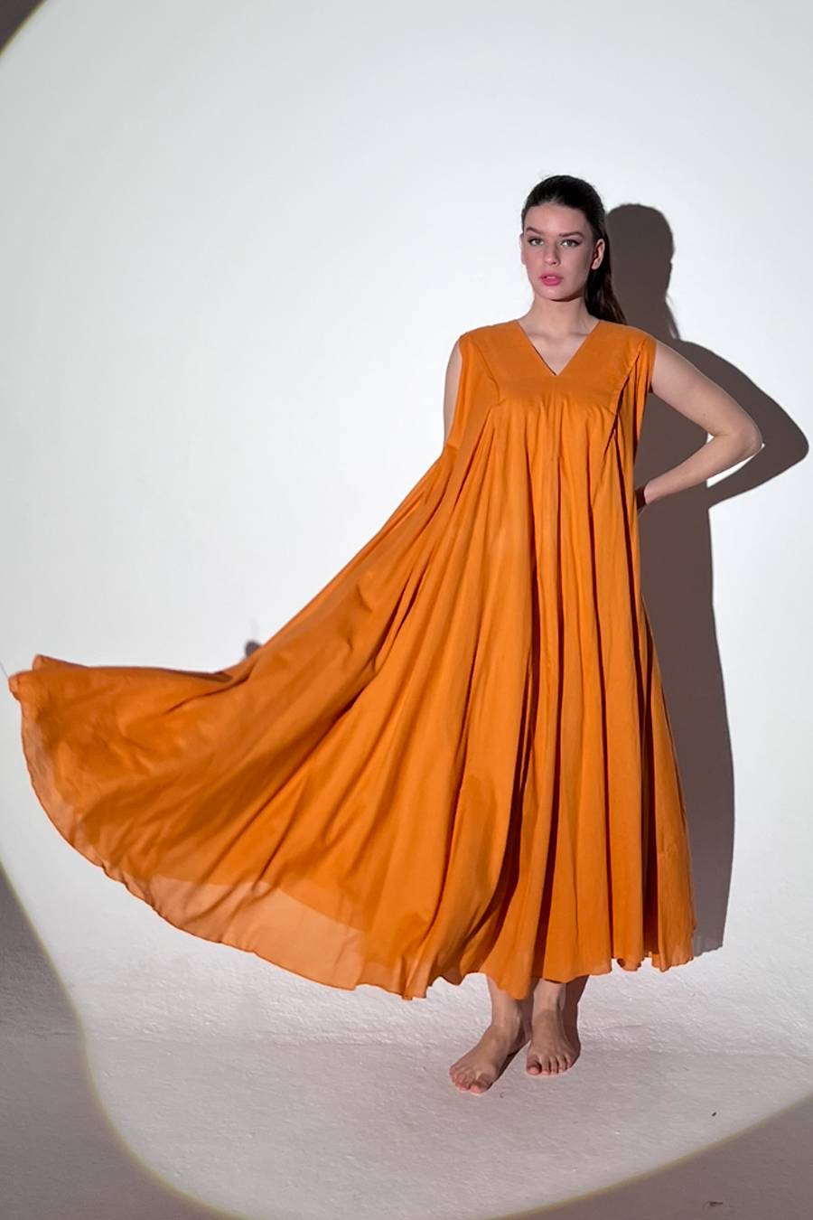 2 Vneck sleeveless Burnt