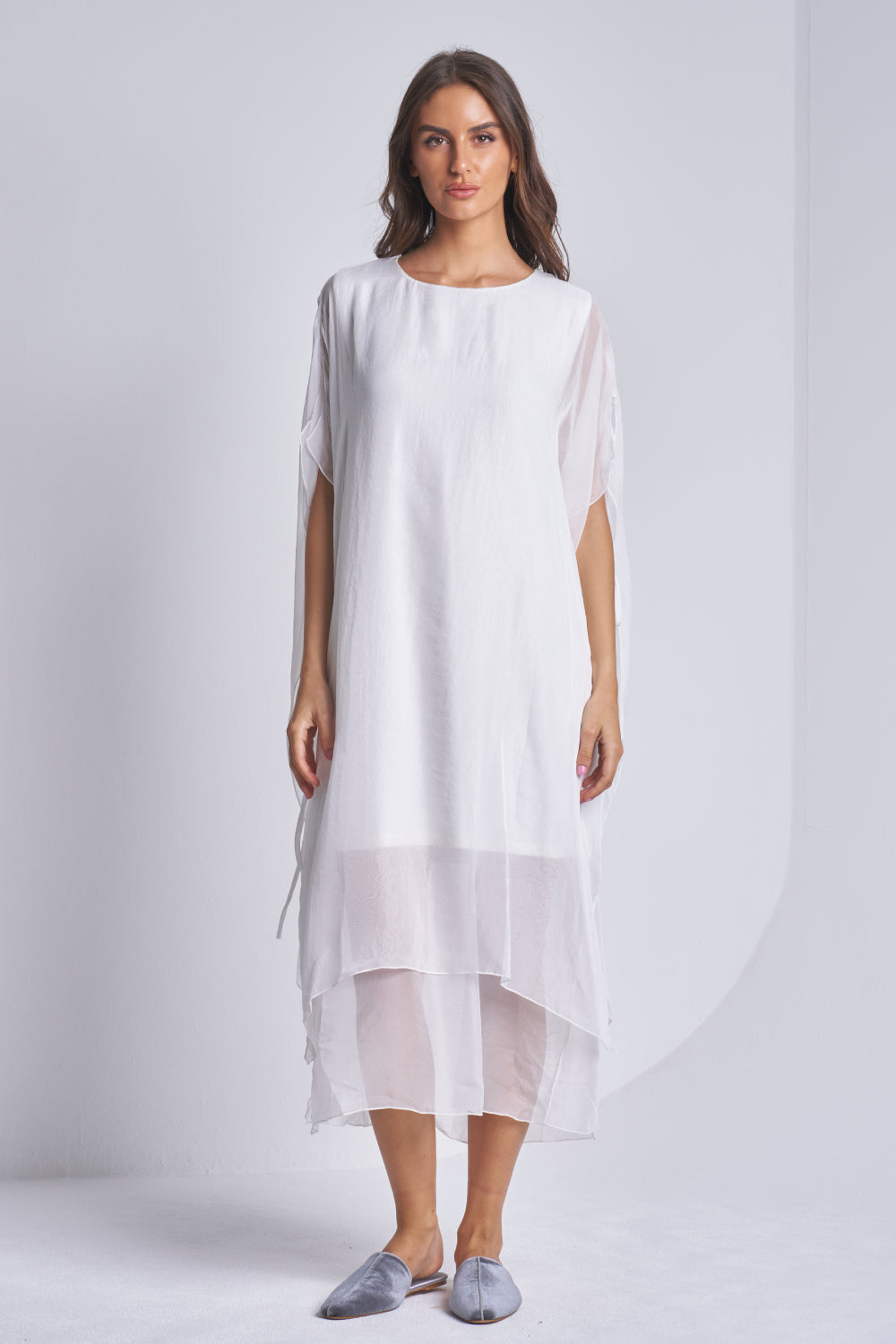 SILK DRESS WITH COTTON LINING WITH ROPE
