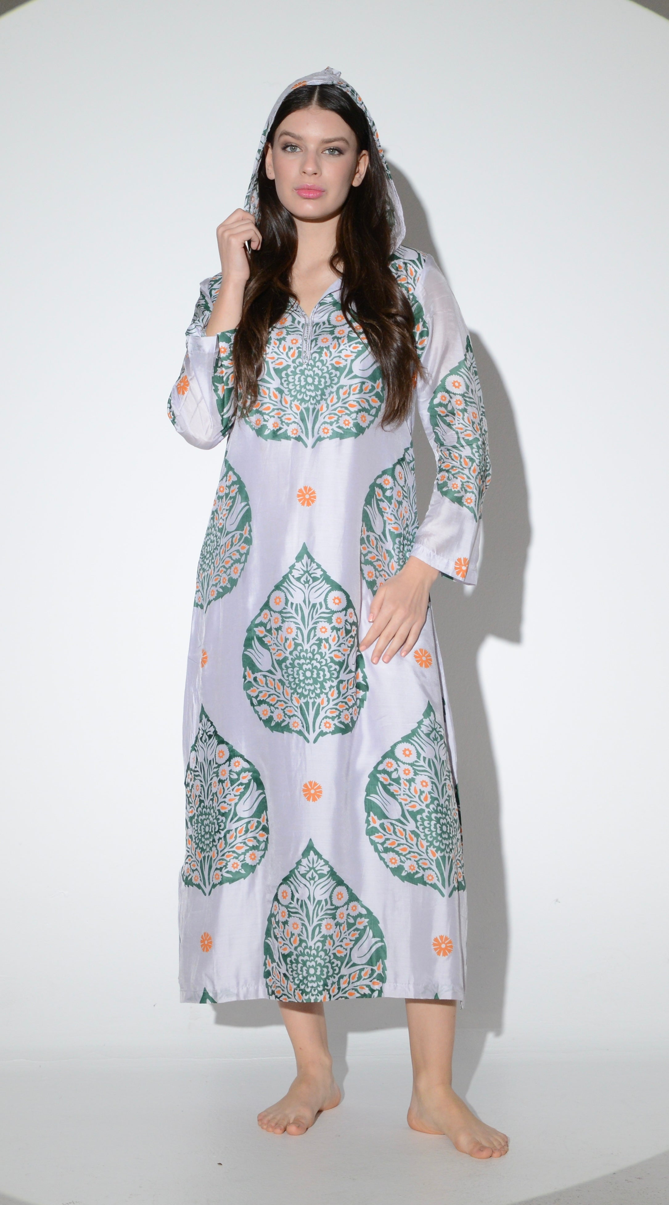 Hoody Silk Teal Alocasia