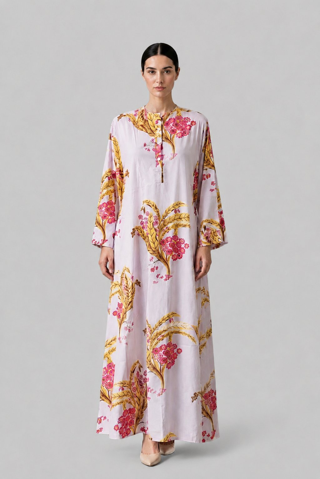A LINE DRESS WITH BUTTONS PURPLE ORCHID