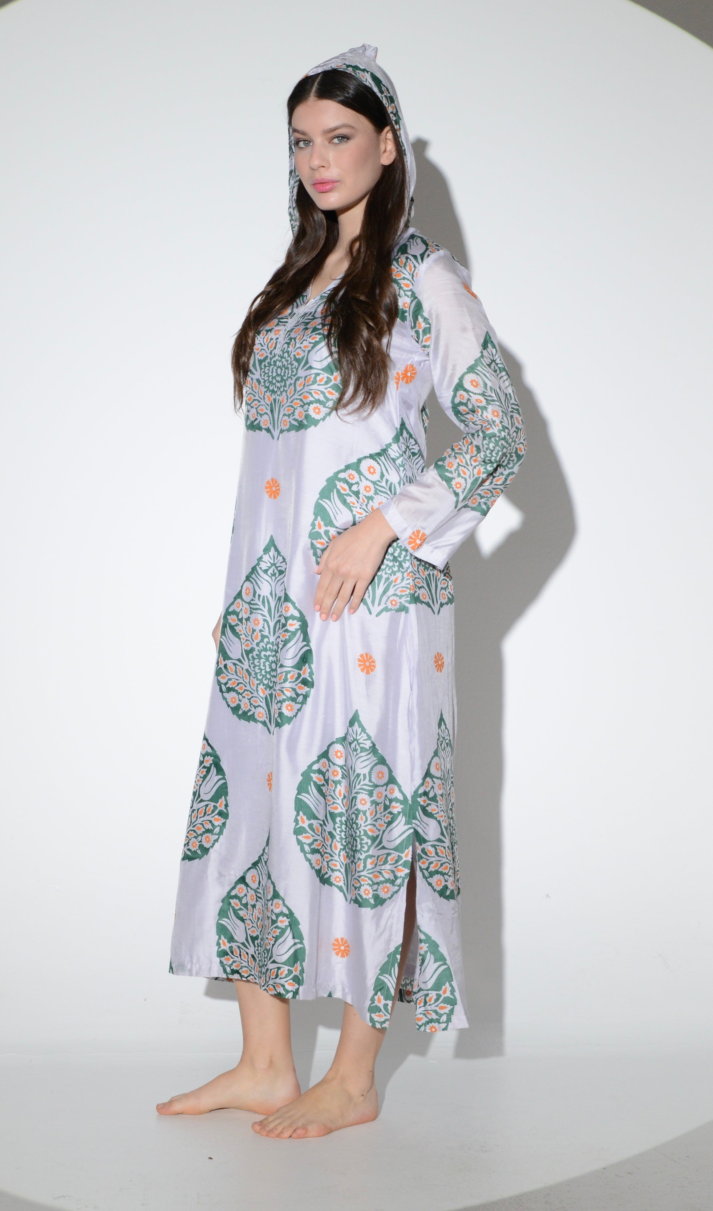 Hoody Silk Teal Alocasia