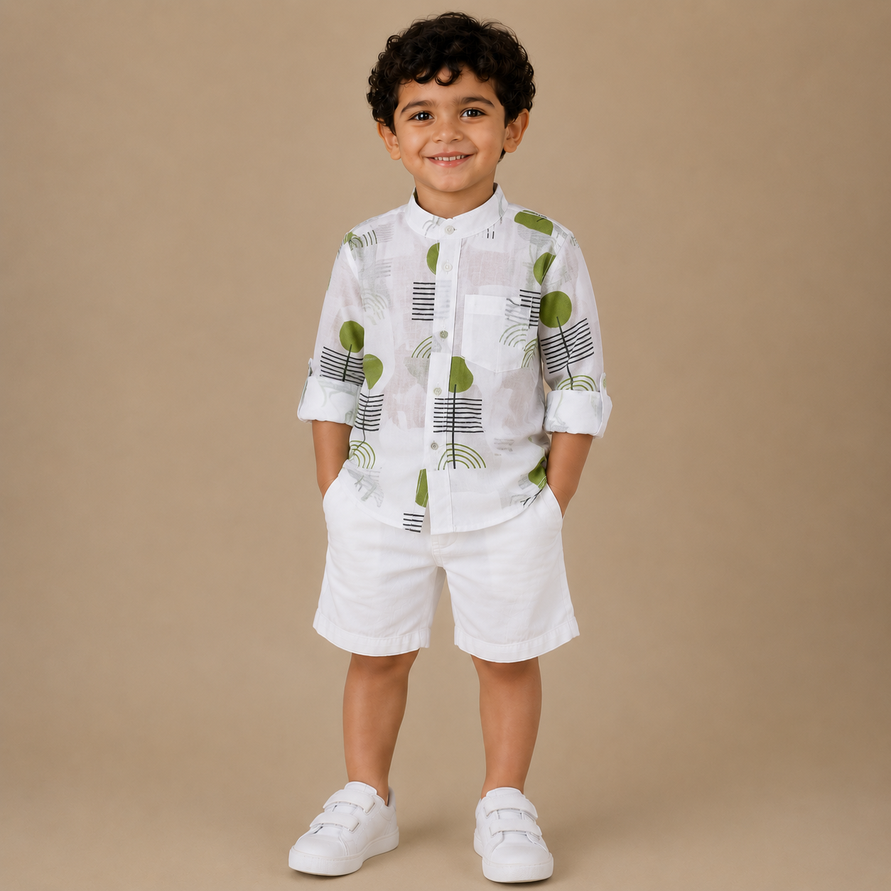 BOYS Short & Shirt Set Yellow Trendy