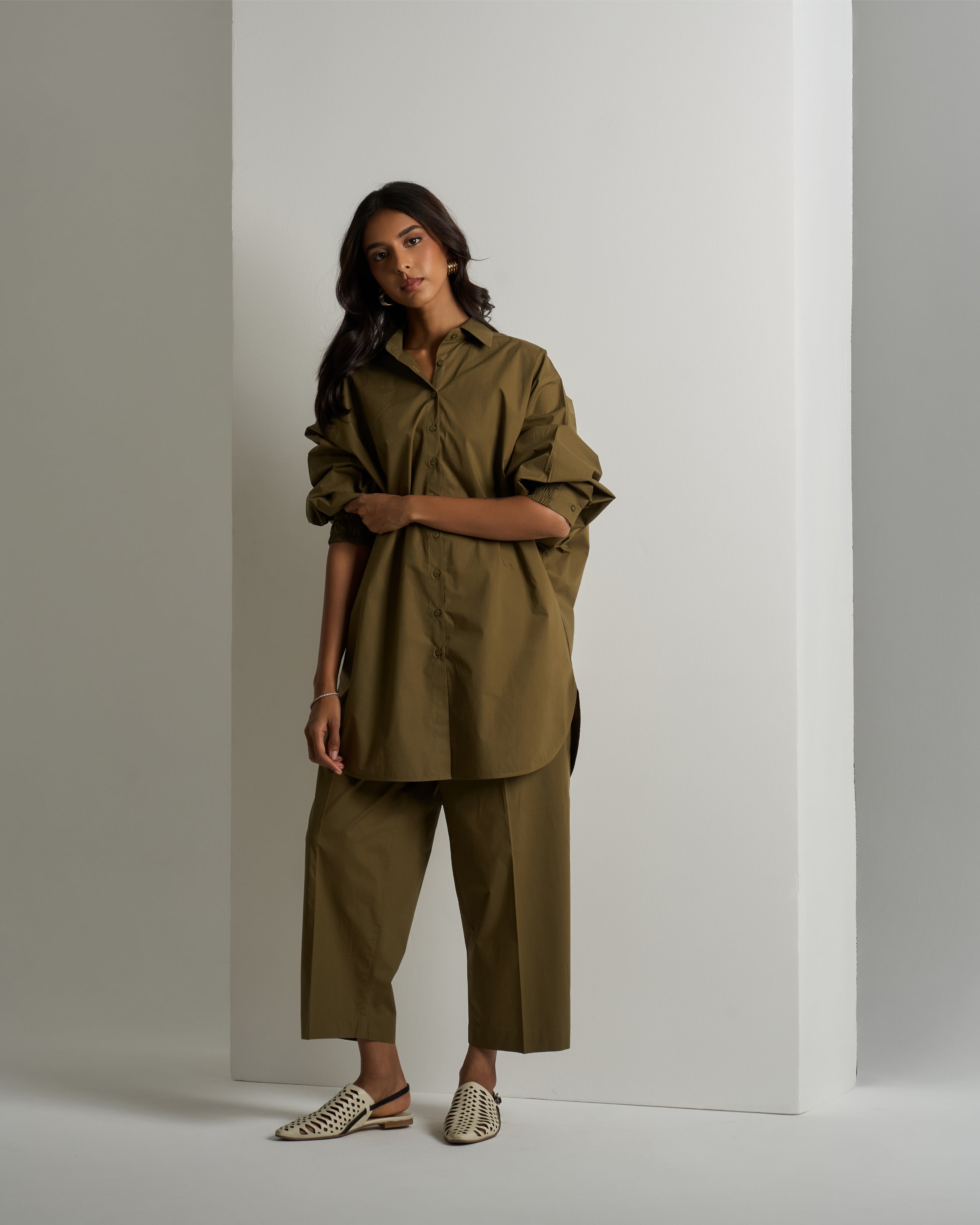 COTTON BUTTON - UP SHIRT & PANTS