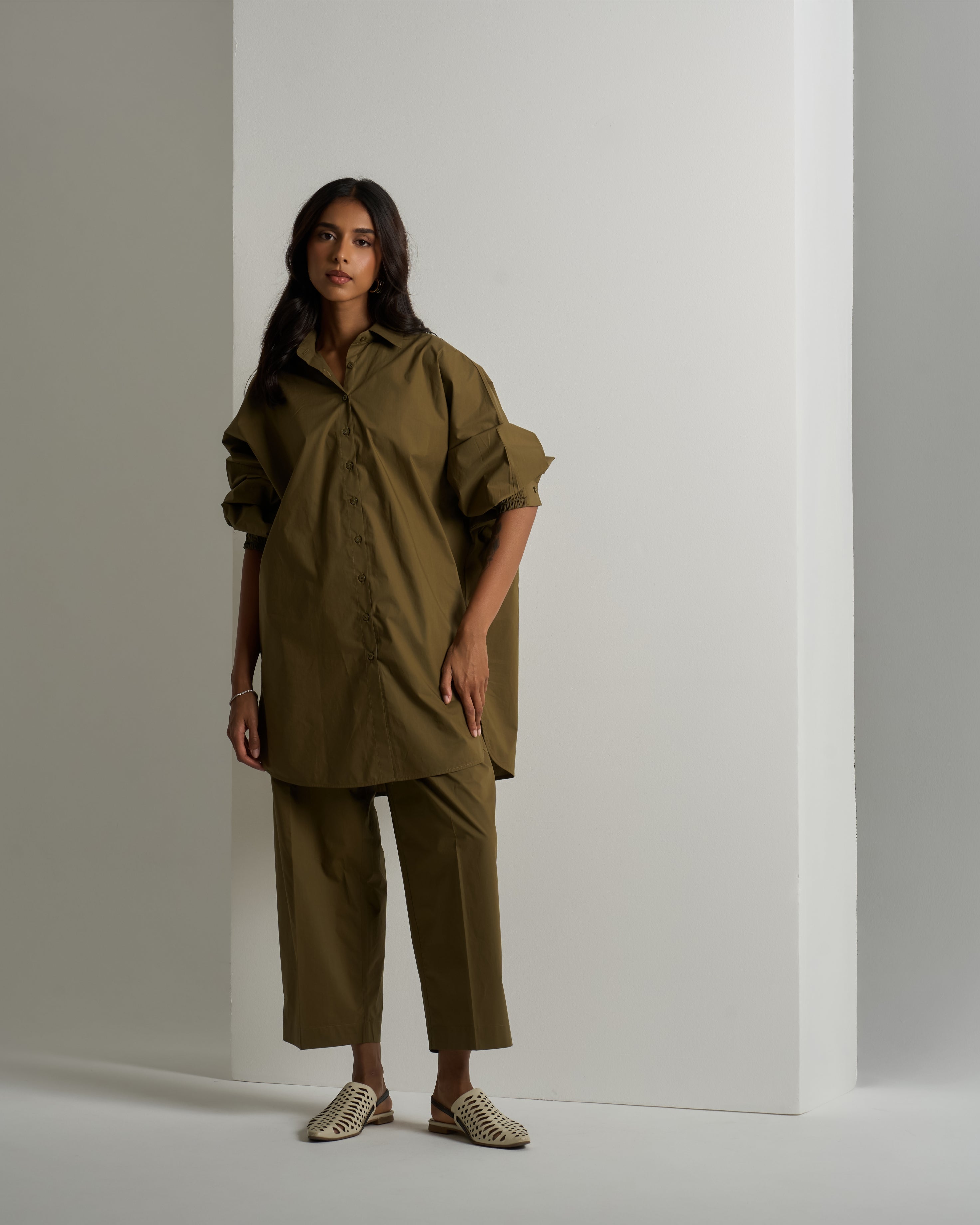 COTTON BUTTON - UP SHIRT & PANTS