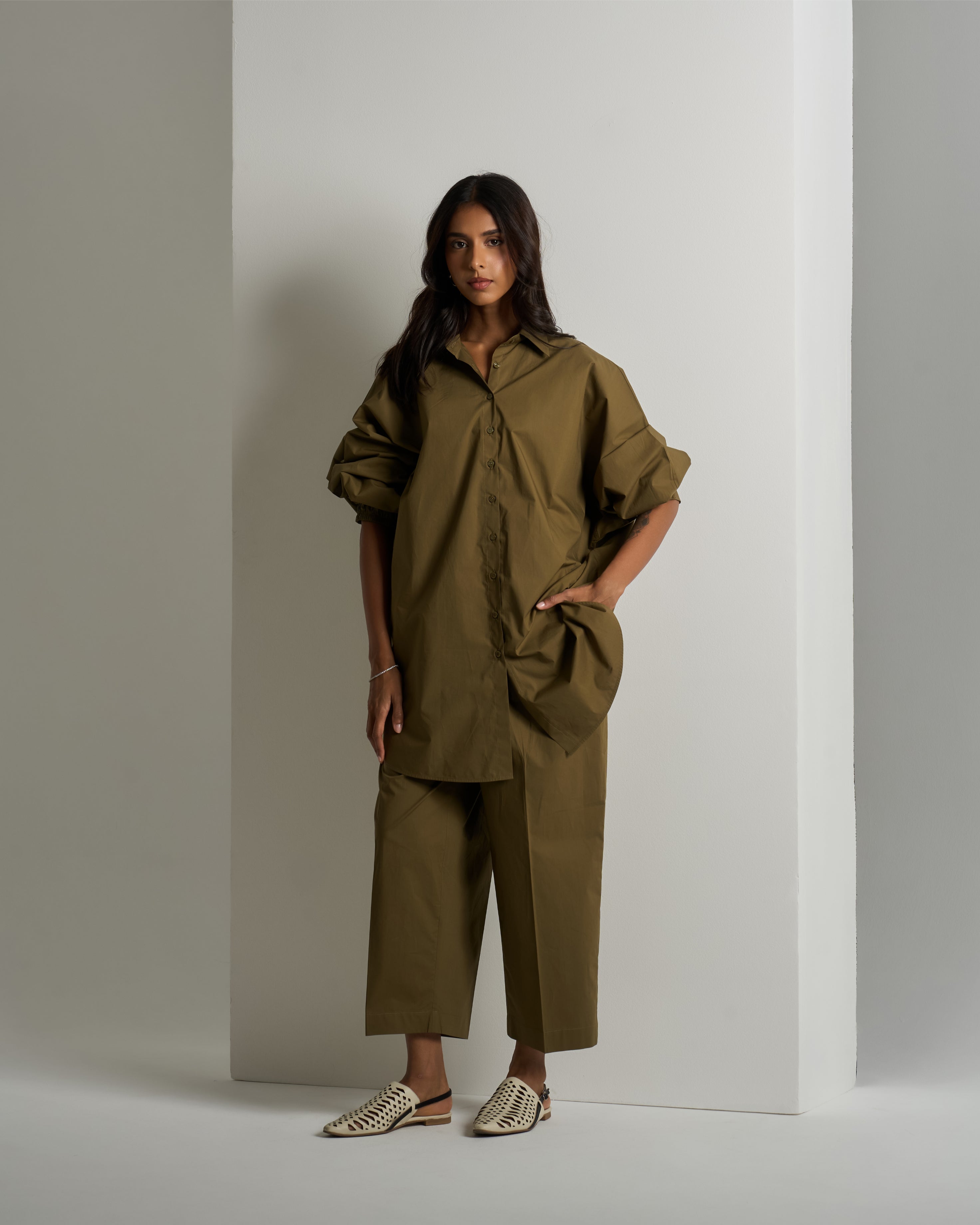 COTTON BUTTON - UP SHIRT & PANTS