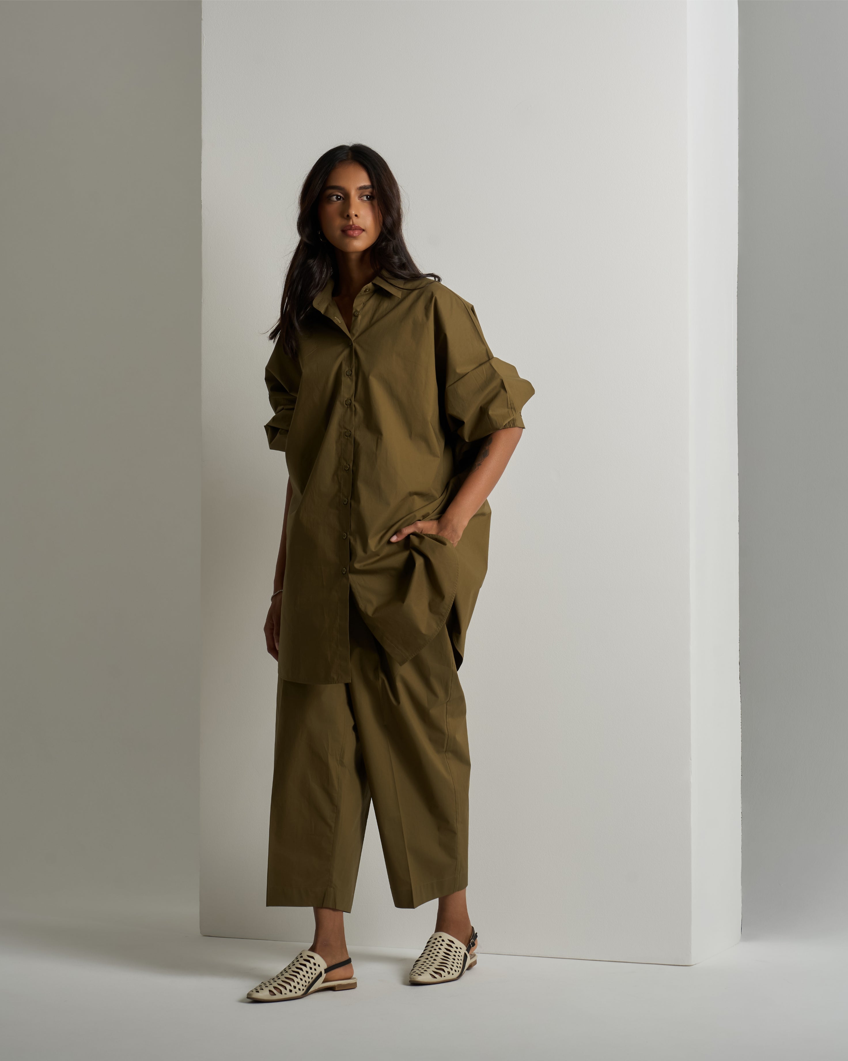 COTTON BUTTON - UP SHIRT & PANTS