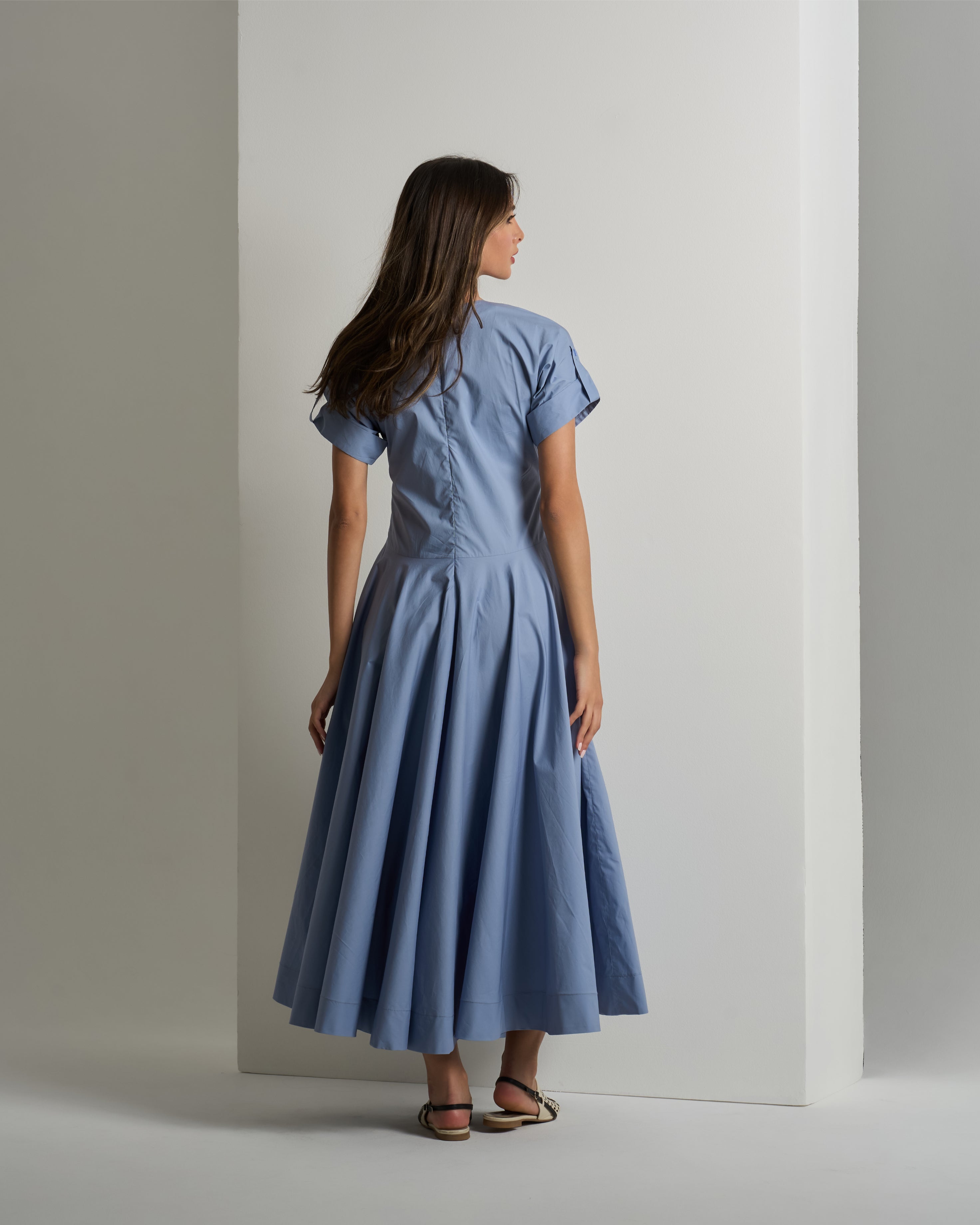 SHORT SLEEVE A-LINE DRESS