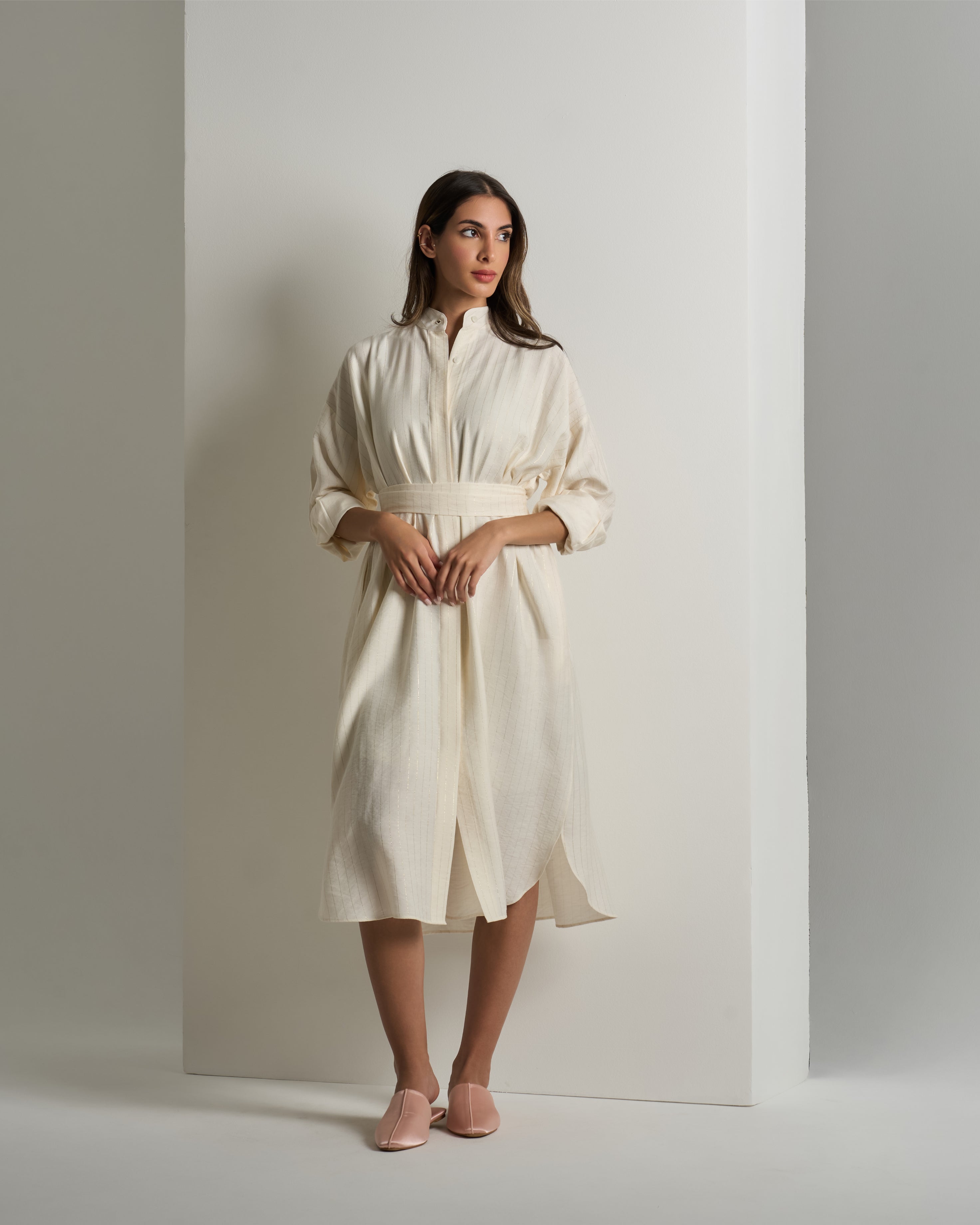 BELTED SHIRT DRESS