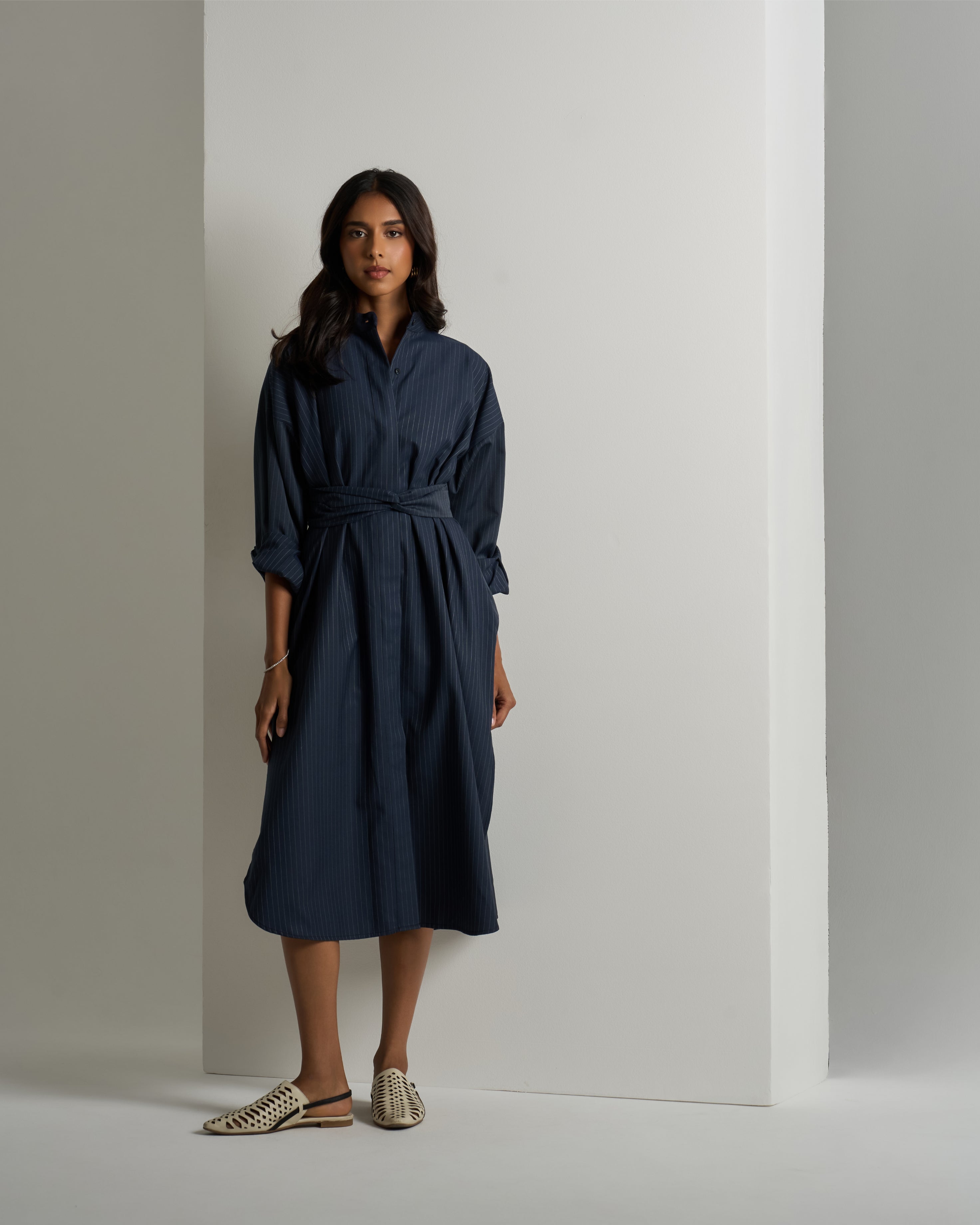 BELTED SHIRT DRESS