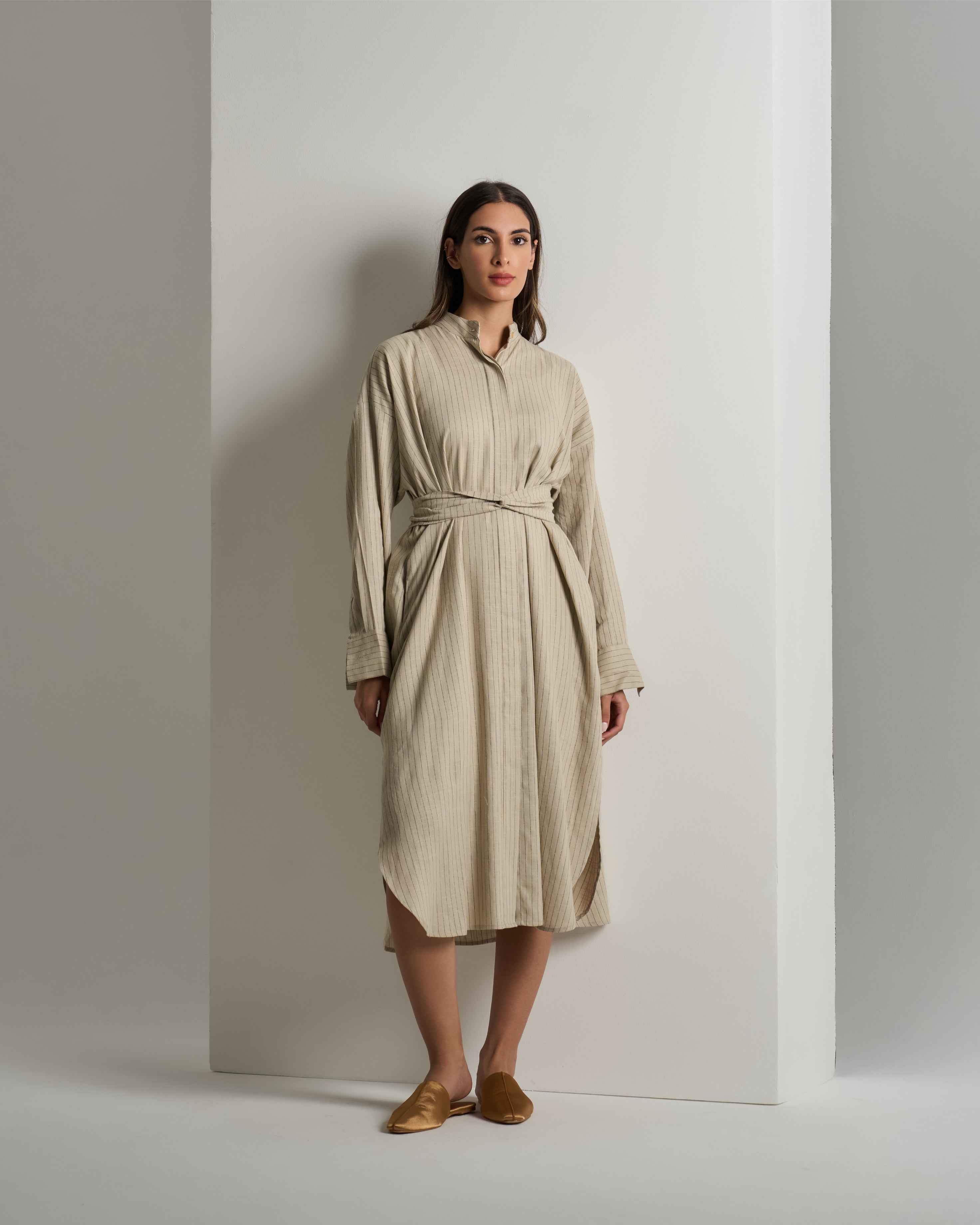 BELTED SHIRT DRESS