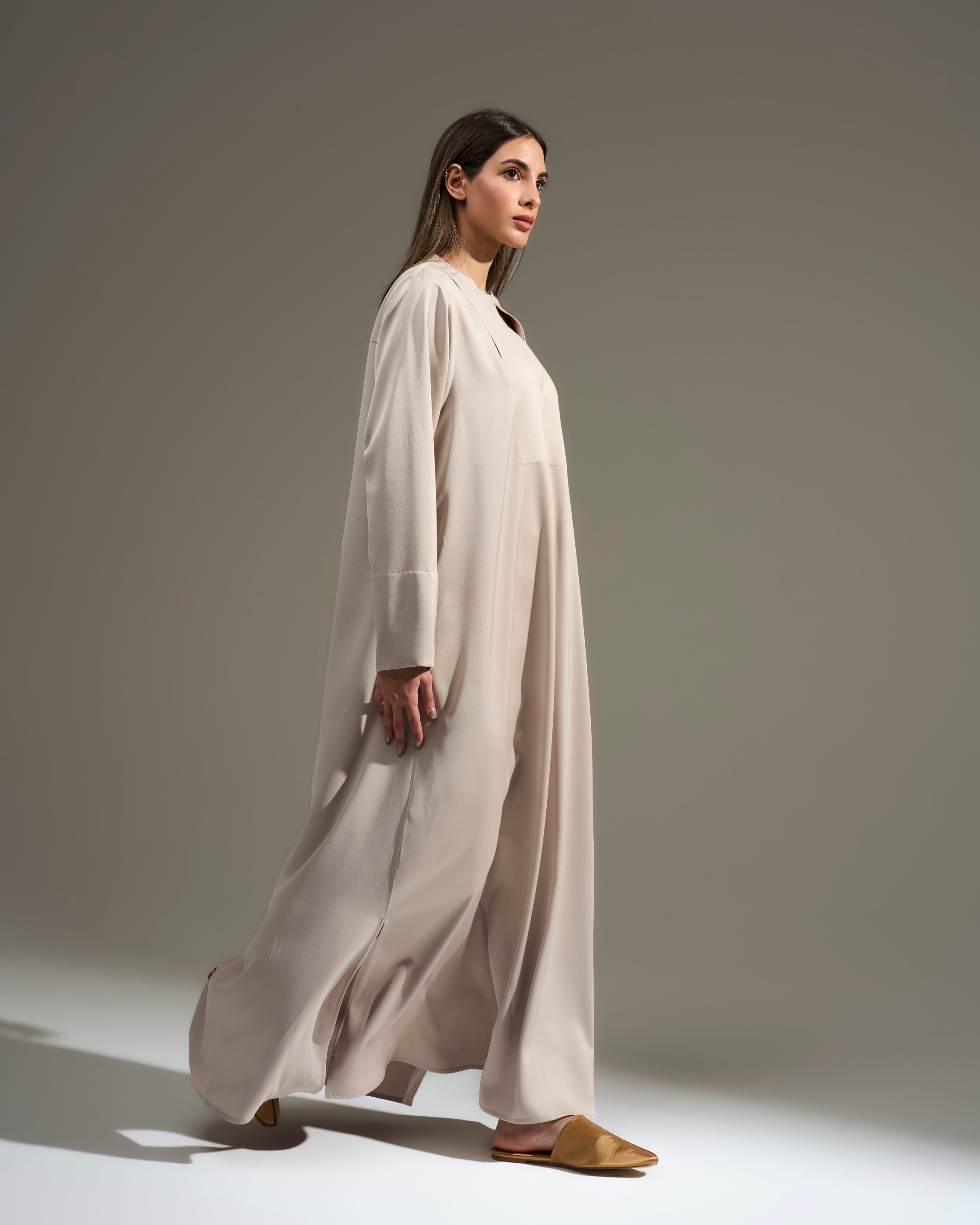 CREAM PINTUCK DRESS