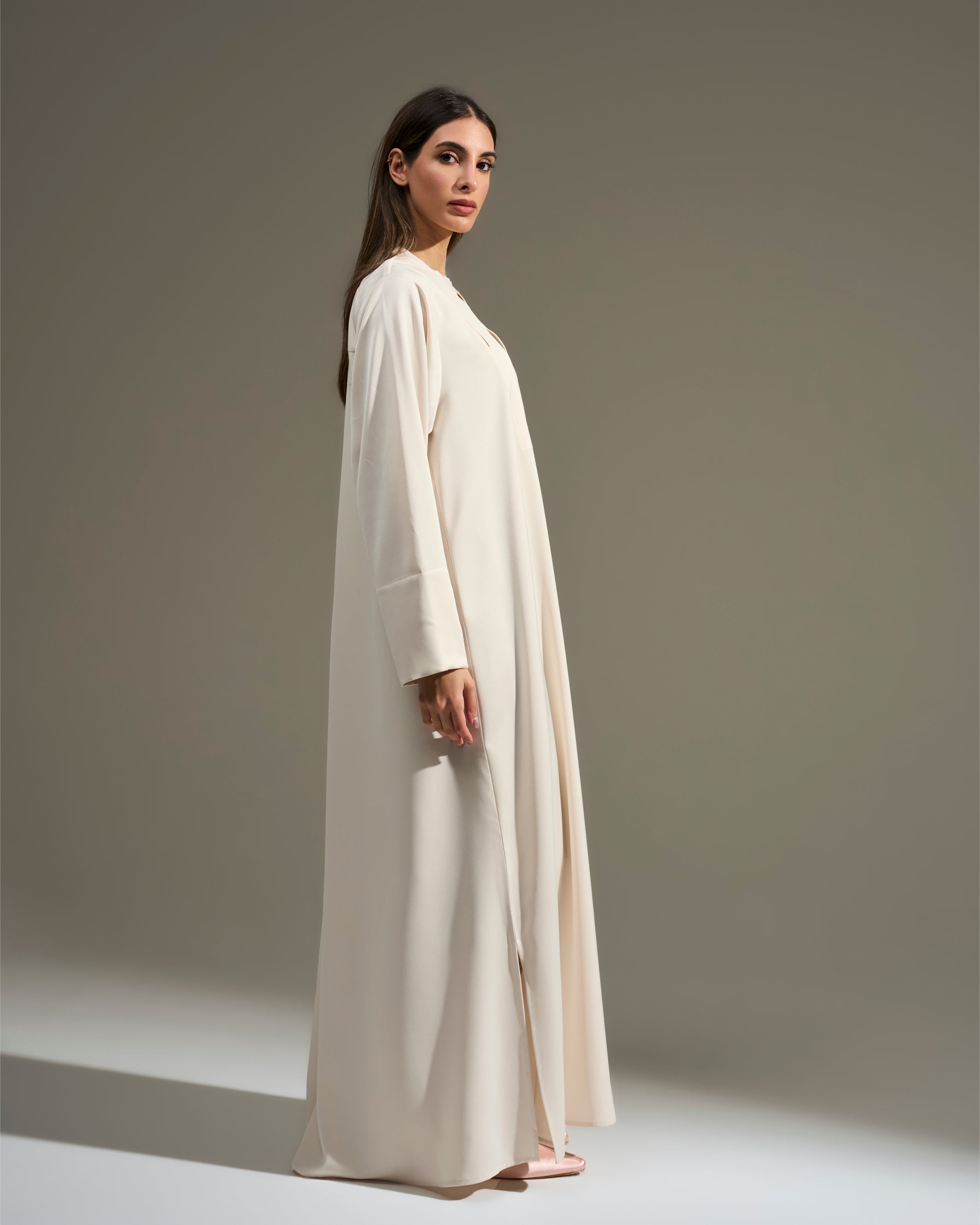 CREAM PINTUCK DRESS