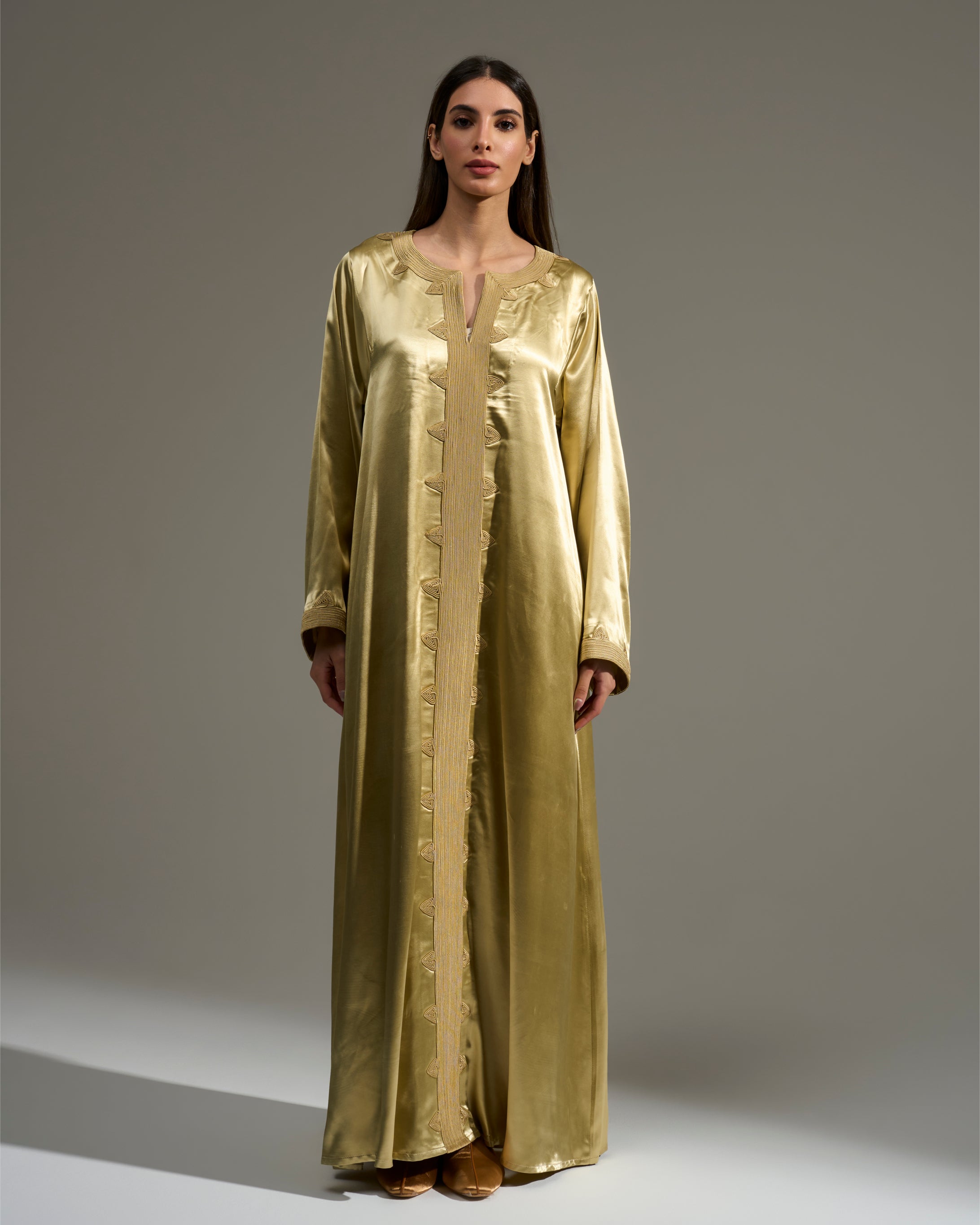 GOLD CENTERED EMBROIDERED DRESS