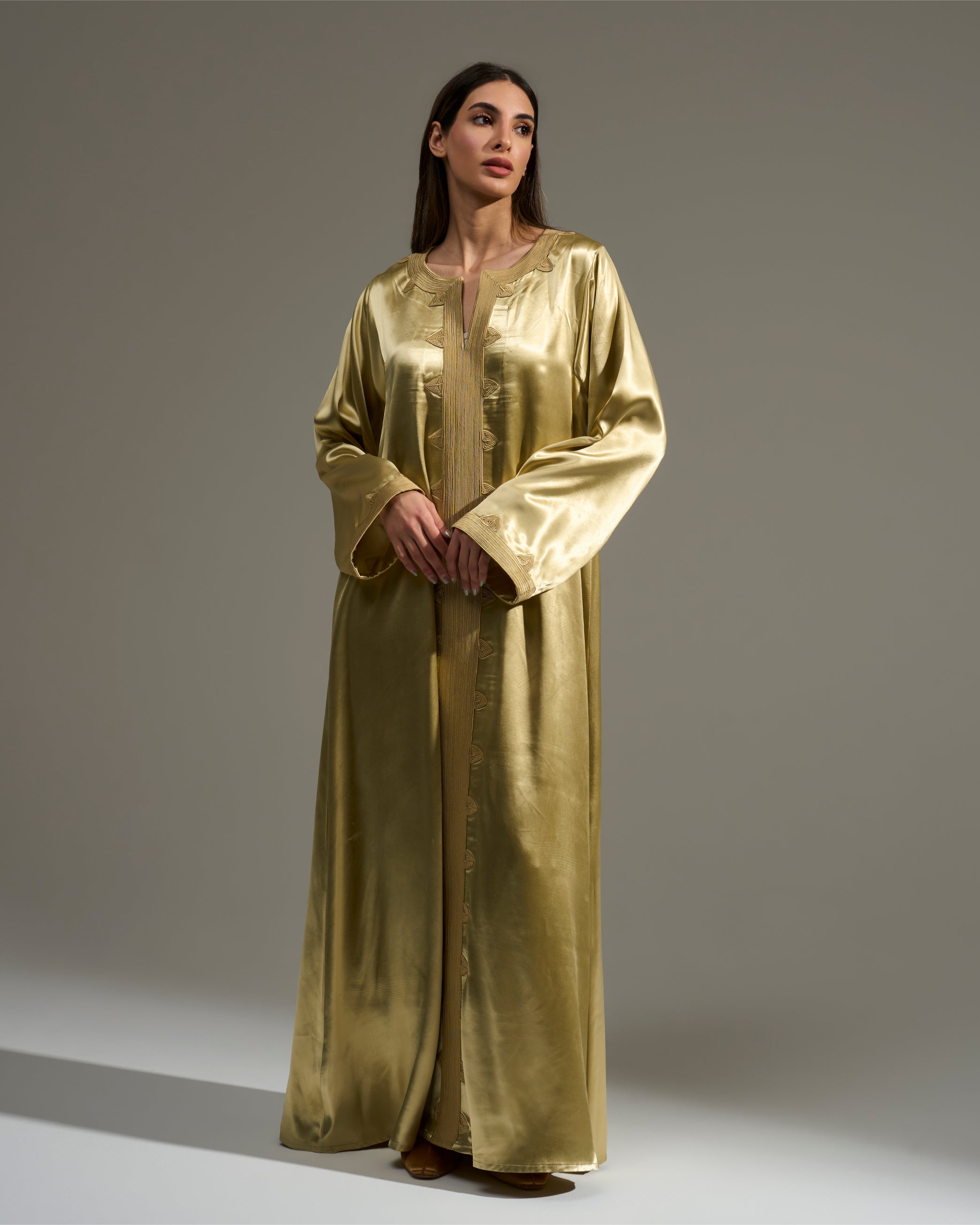GOLD CENTERED EMBROIDERED DRESS