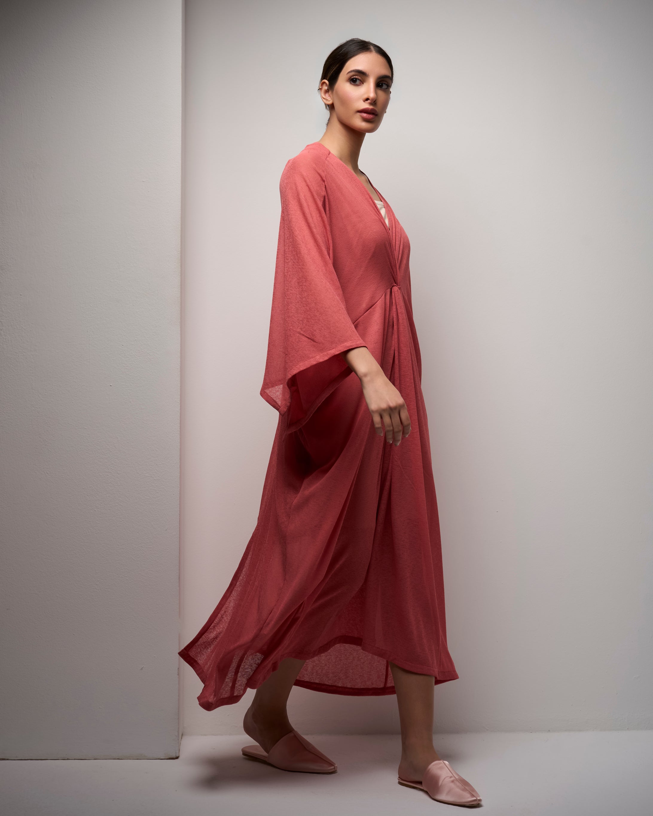 VNECK DRAPE DRESS
