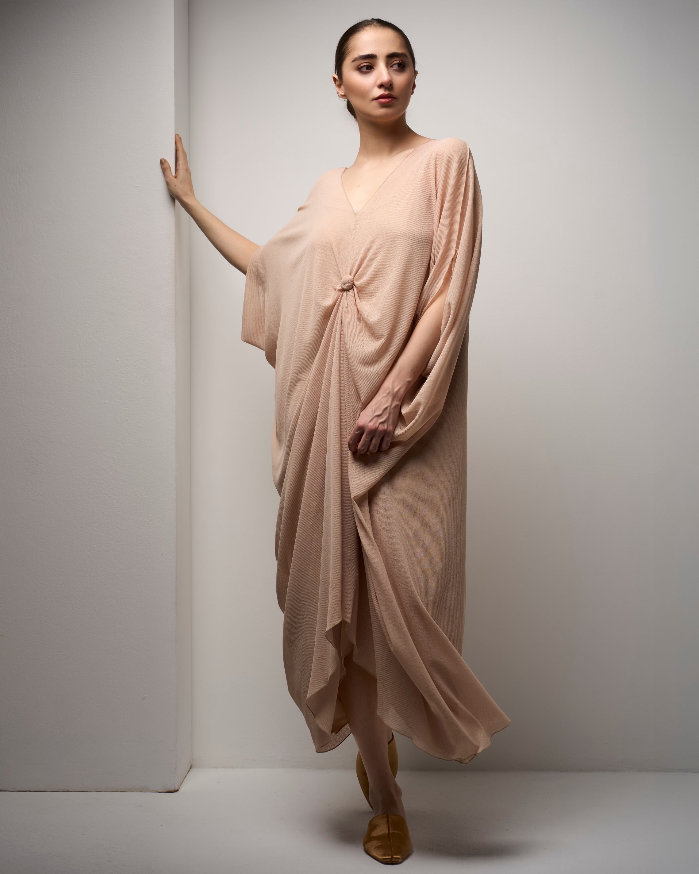 VNECK DRAPE DRESS