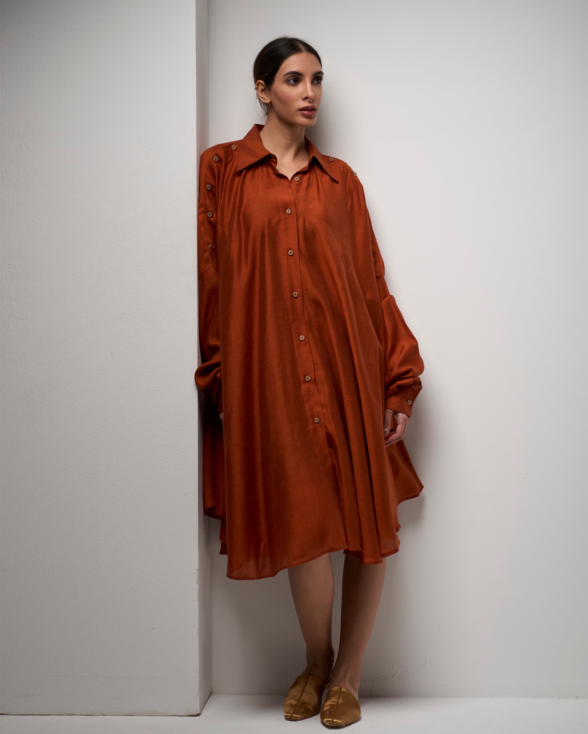 LOOSE CASUAL SHIRT DRESS