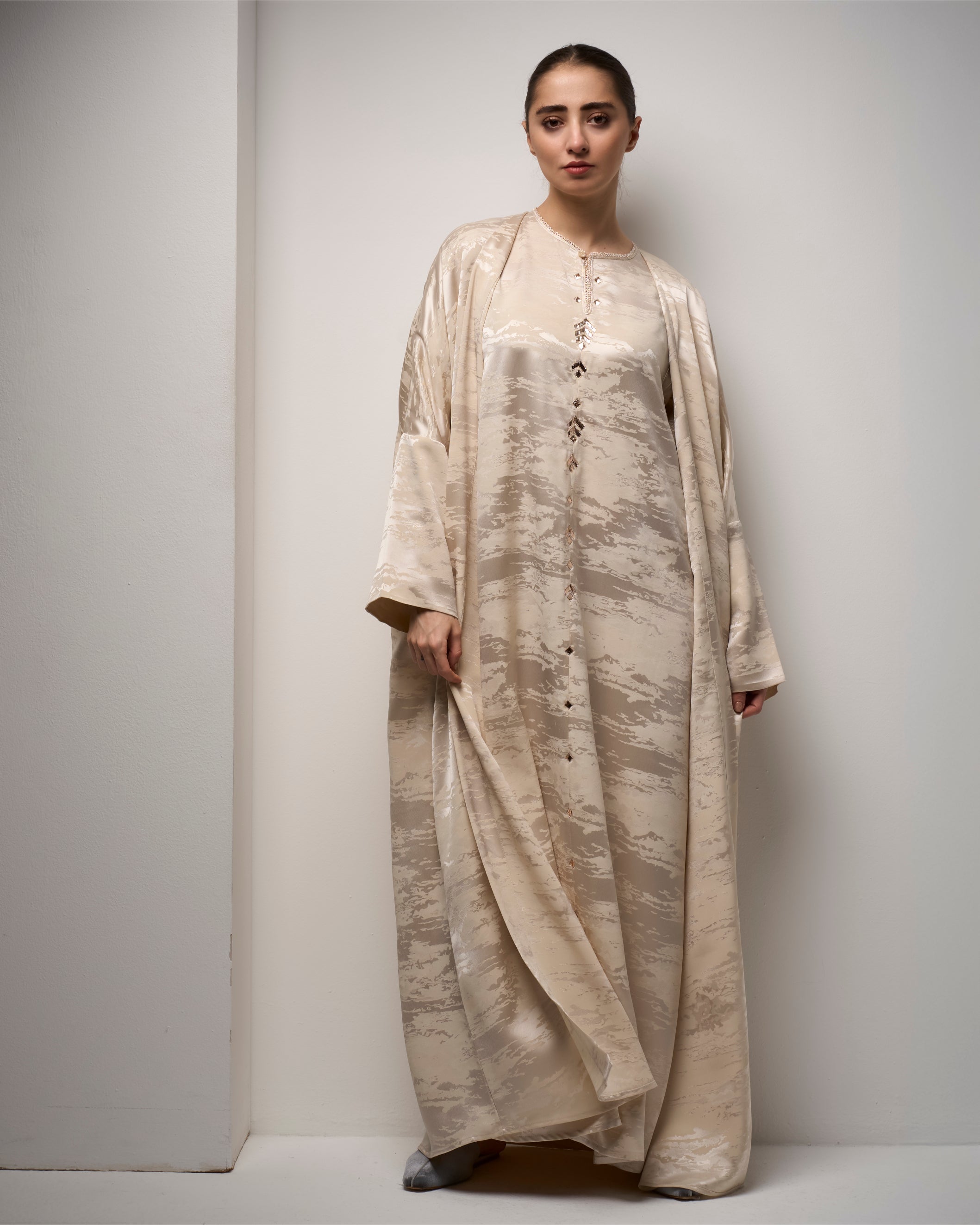 DOUBLE LAYERED BUTTONED DOWN DRESS