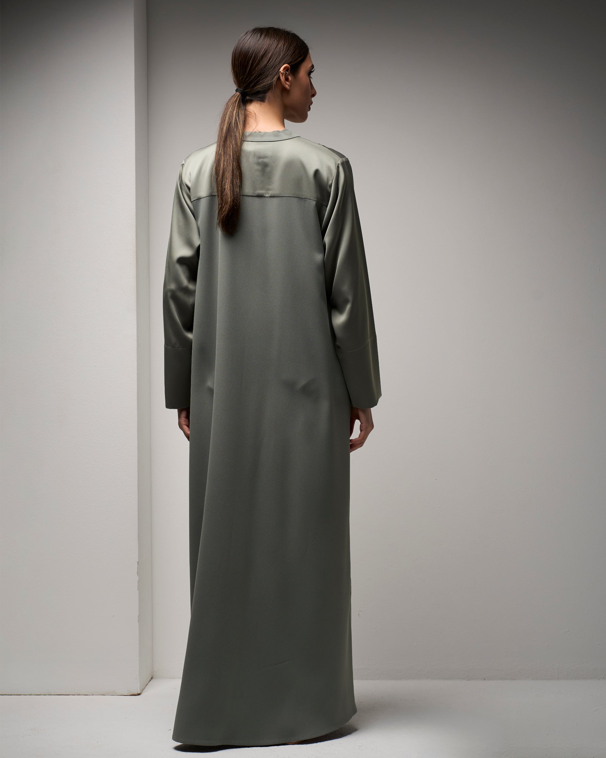 GRAY PINTUCK DRESS