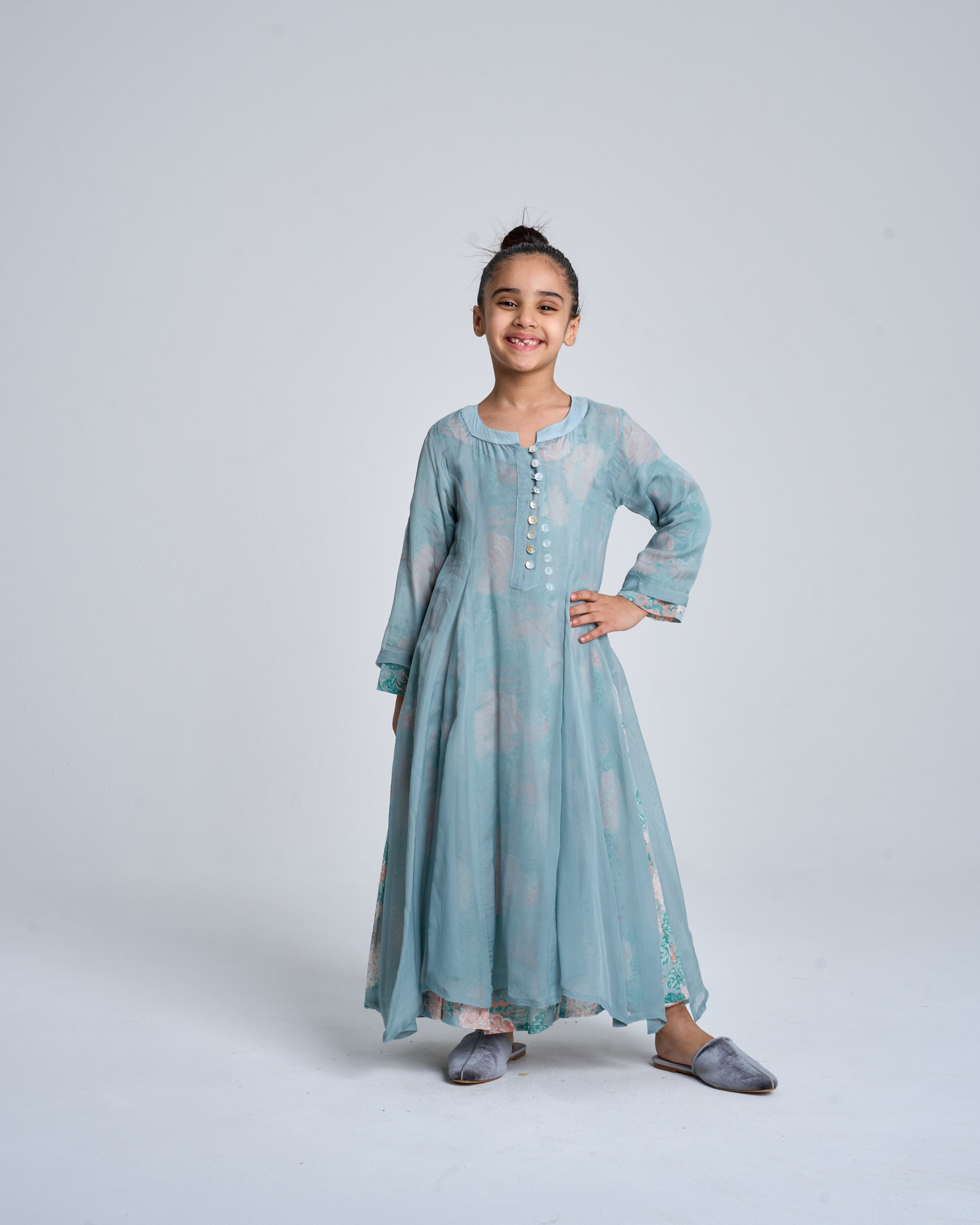 Kids 7 Double Button Dress 1C SAHARA