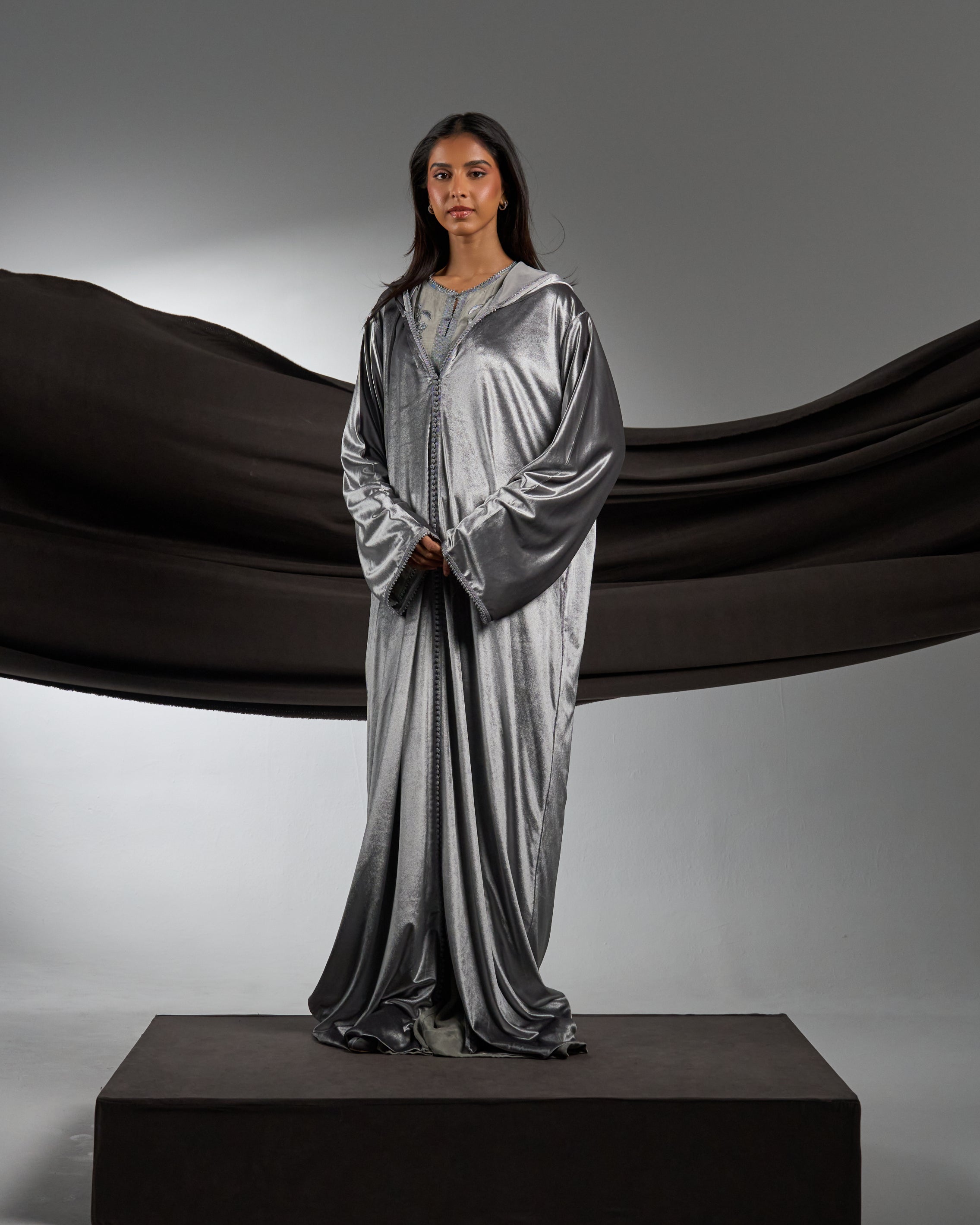 Embroidered Velvet Moroccan Dress