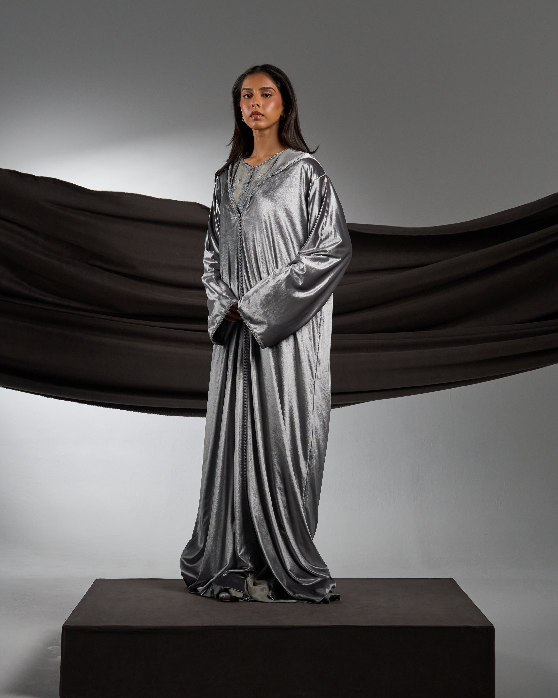 Embroidered Velvet Moroccan Dress