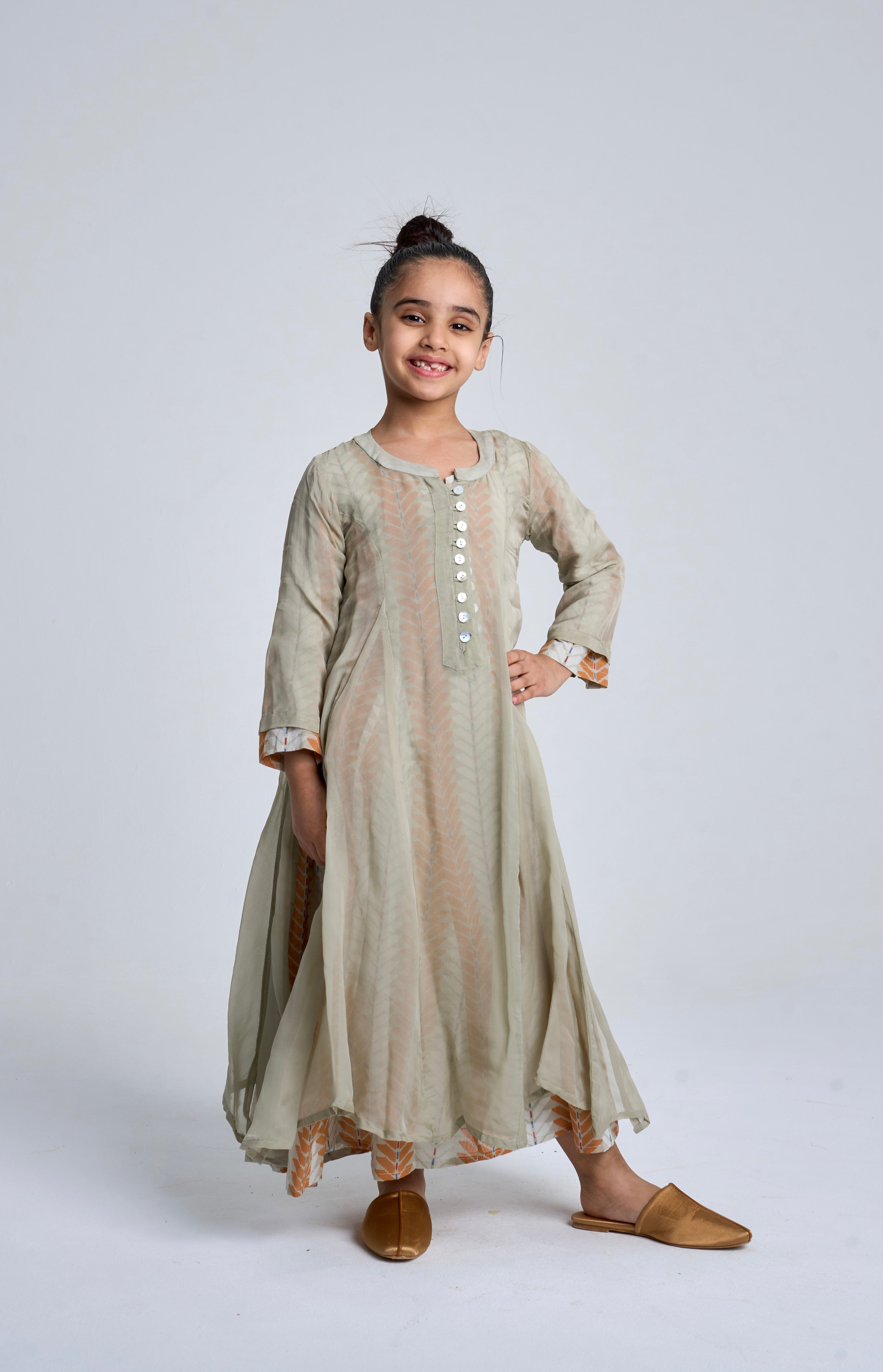 Kids 7 Double Button Dress 6B SAHARA