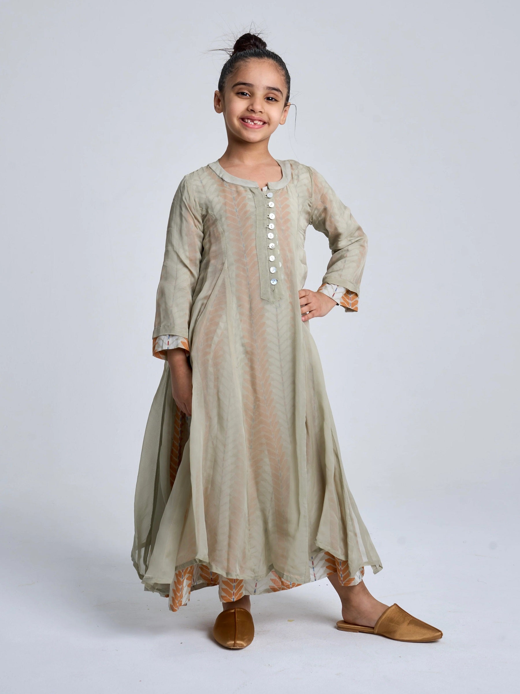 Kids 7 Double Button Dress 6B SAHARA
