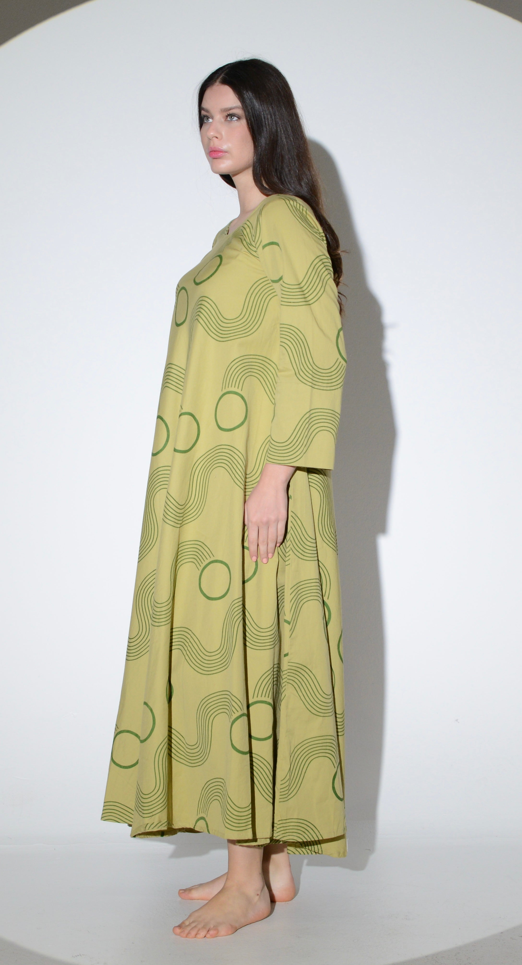Tent Dress With Sleeves Olive Waves