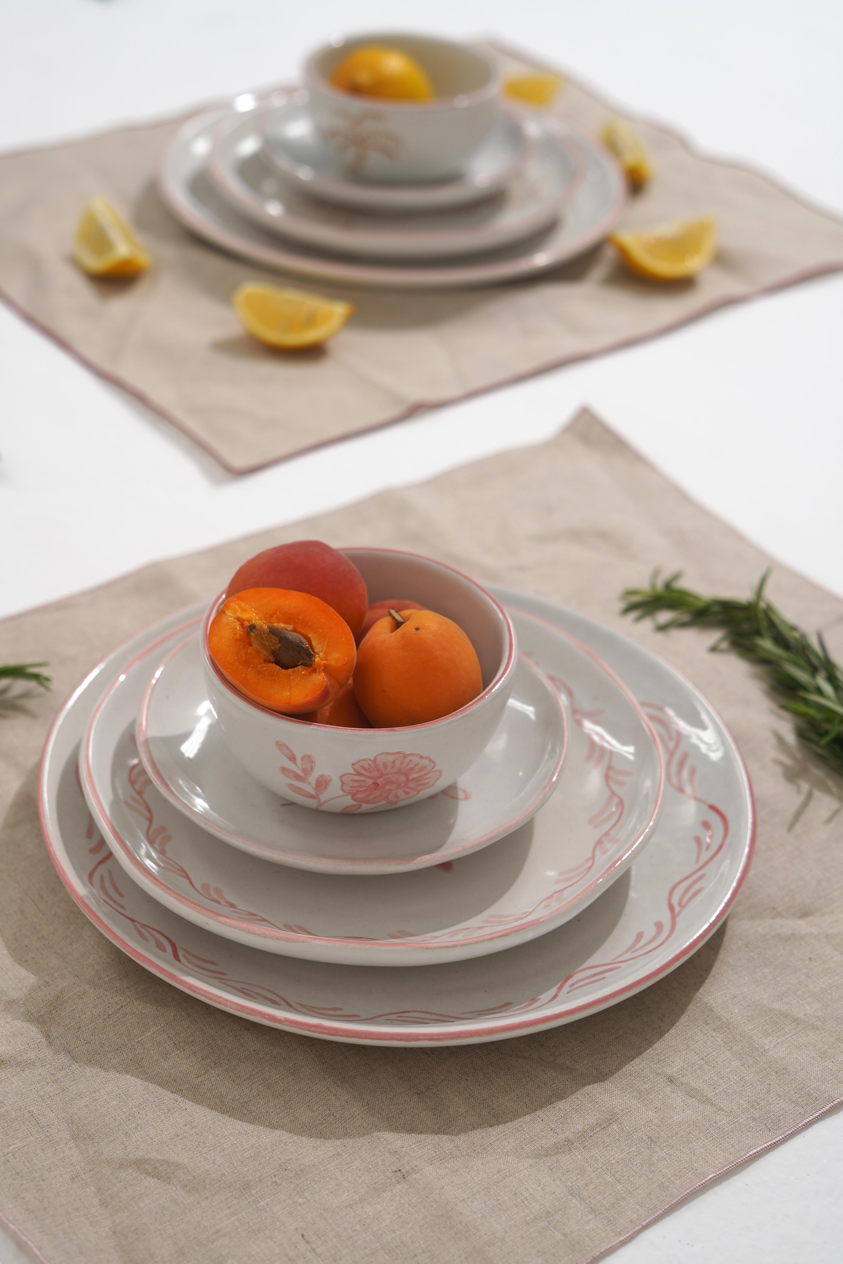 Pink Flower Dining Set