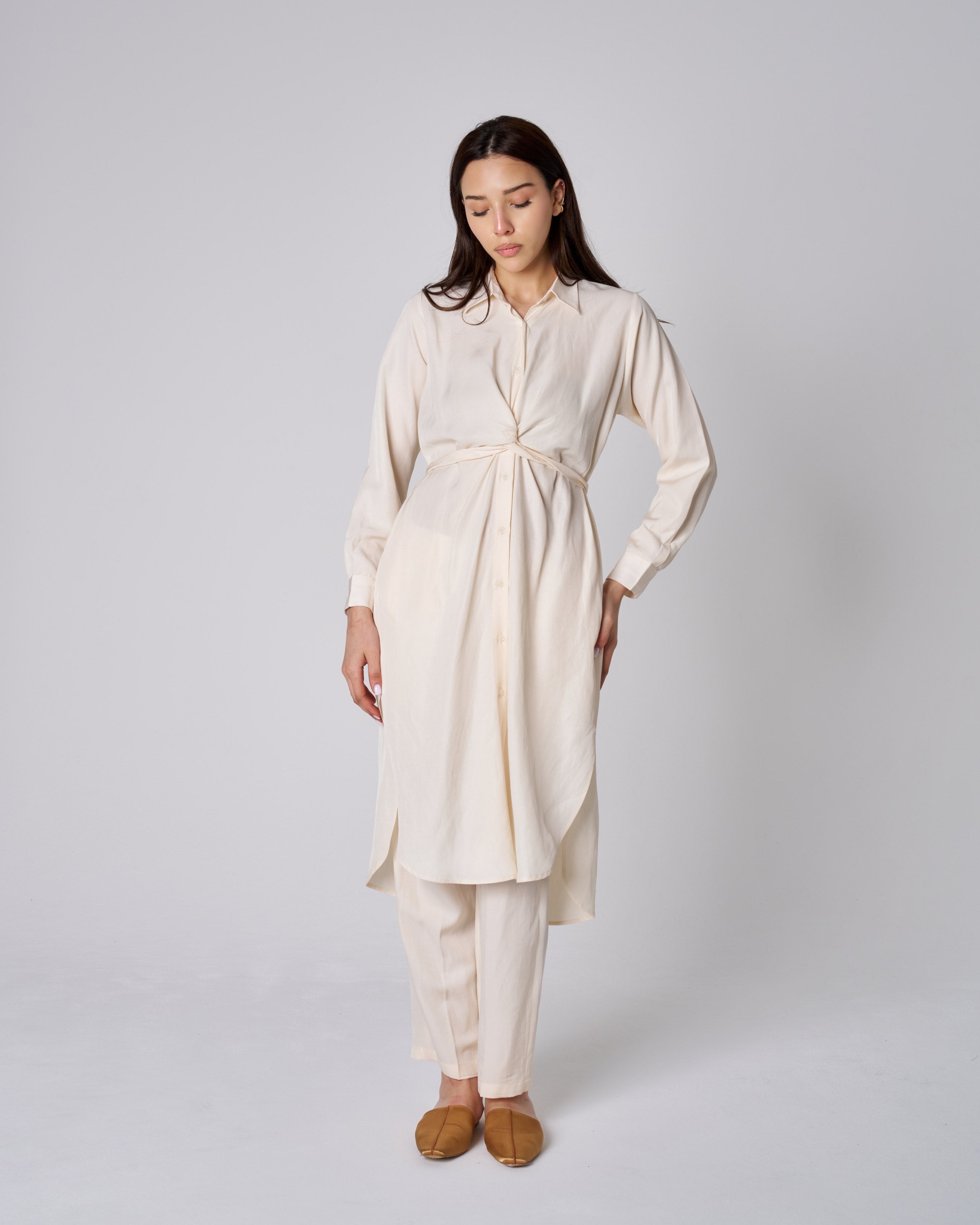 TWISTED RIBBON SHIRT WITH PANTS