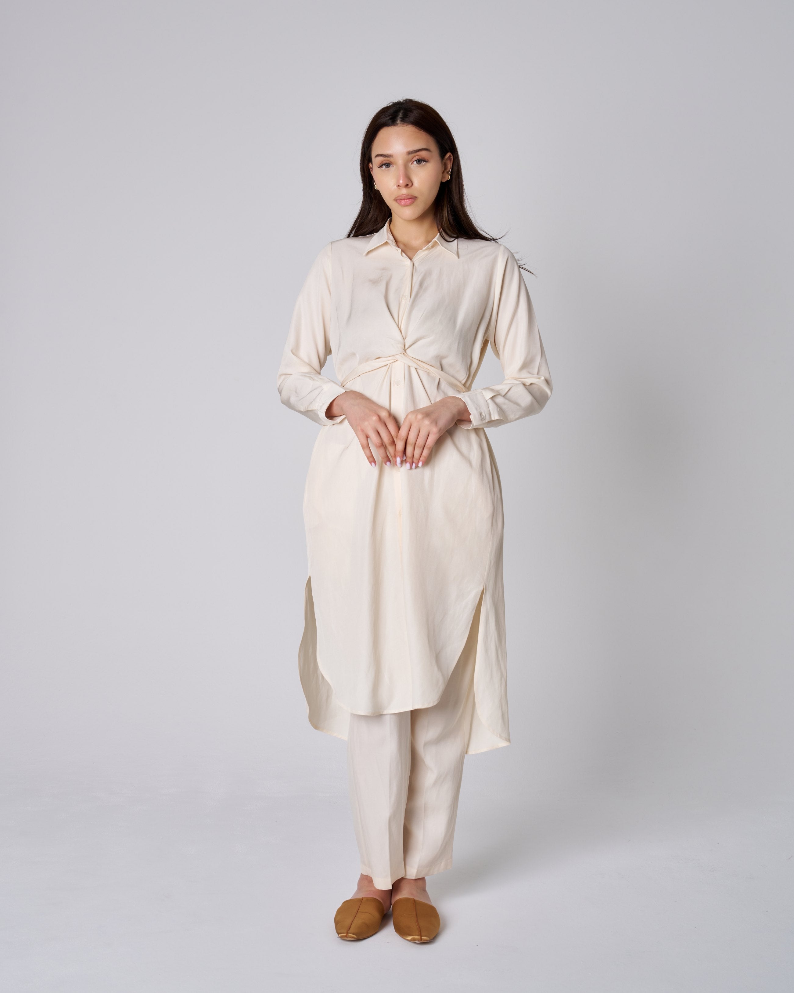 TWISTED RIBBON SHIRT WITH PANTS