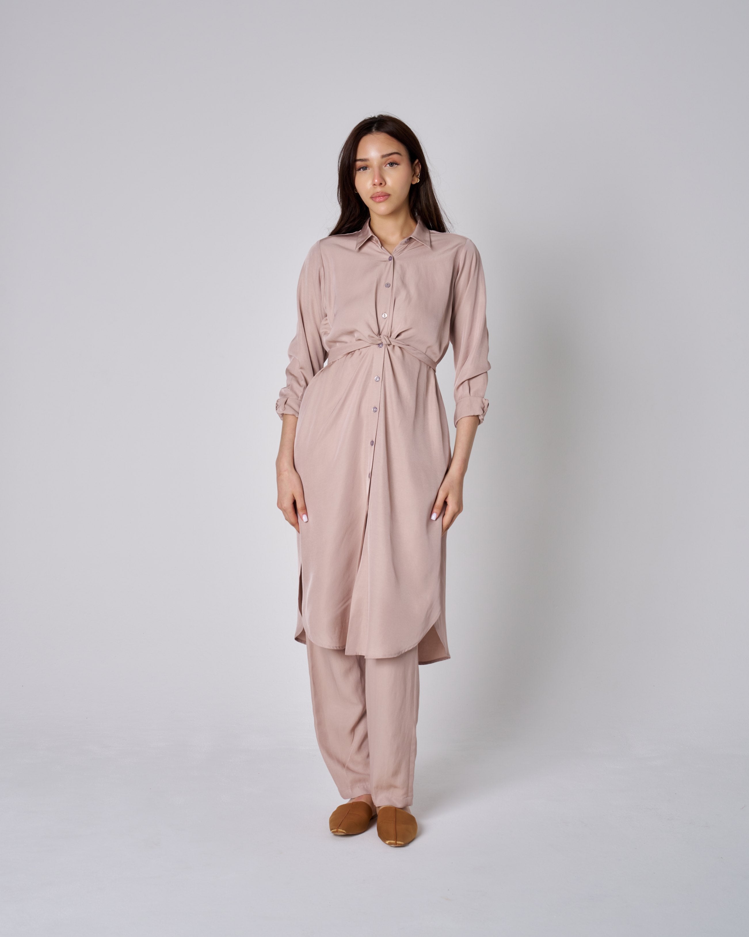 TWISTED RIBBON SHIRT WITH PANTS