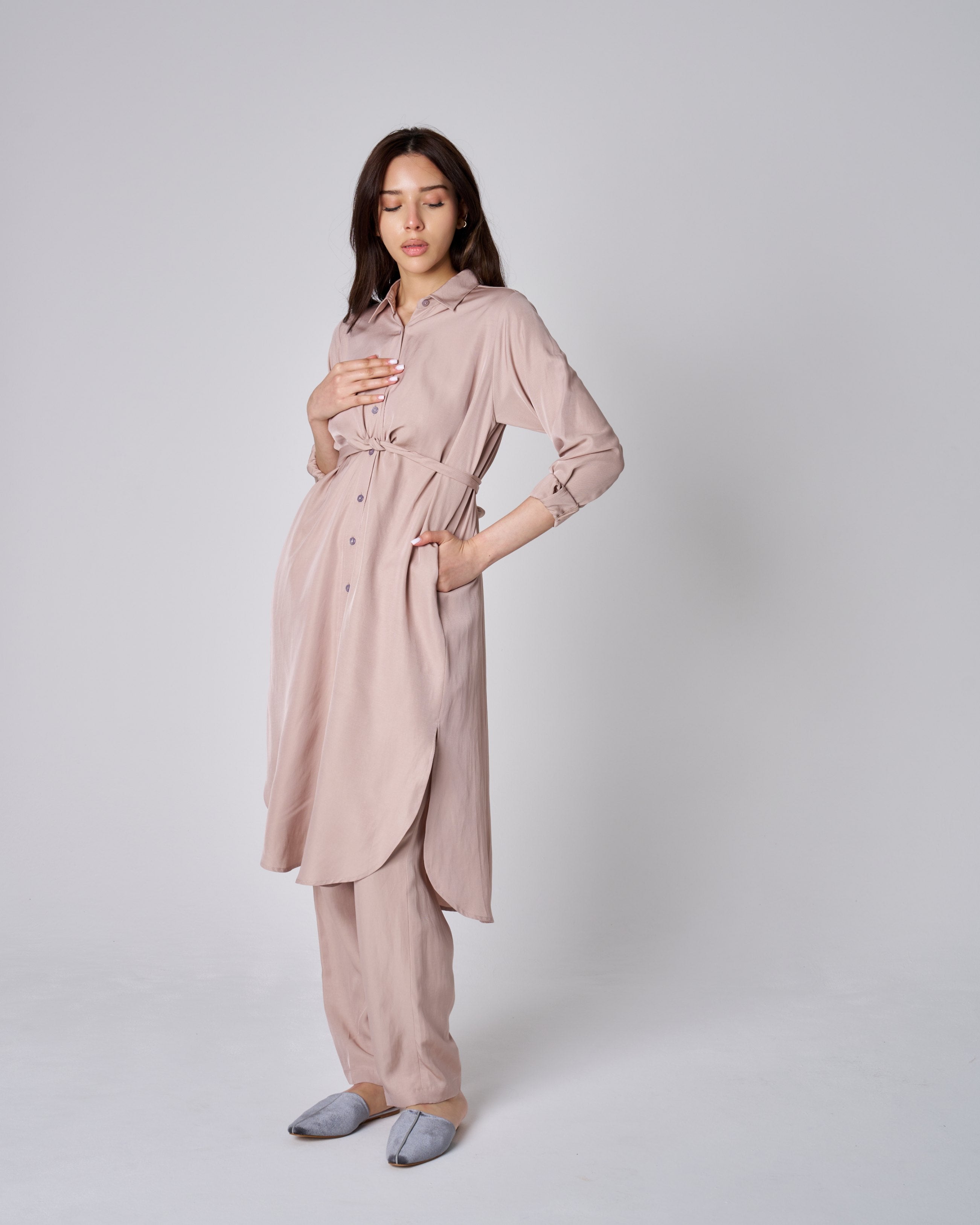 TWISTED RIBBON SHIRT WITH PANTS