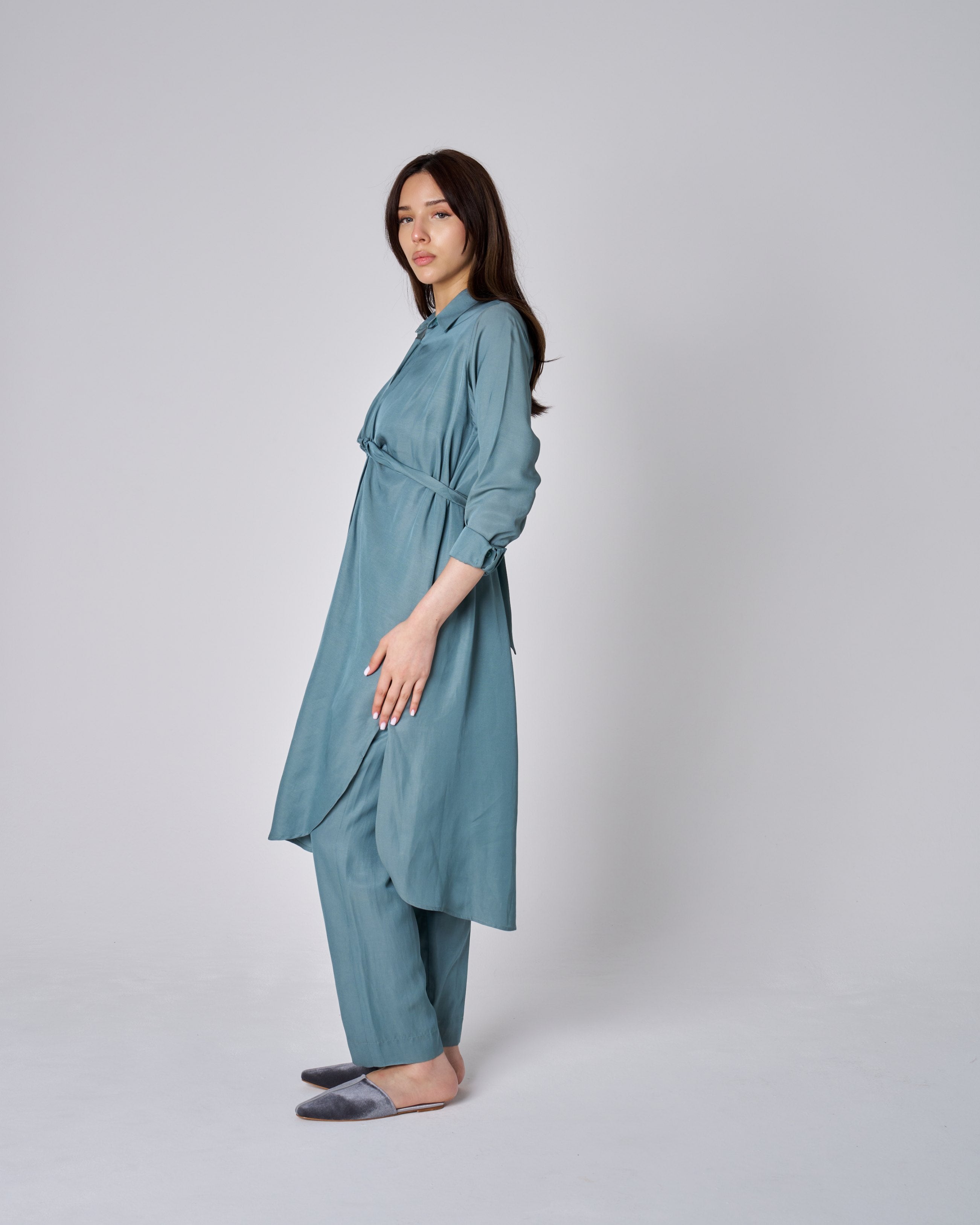 TWISTED RIBBON SHIRT WITH PANTS