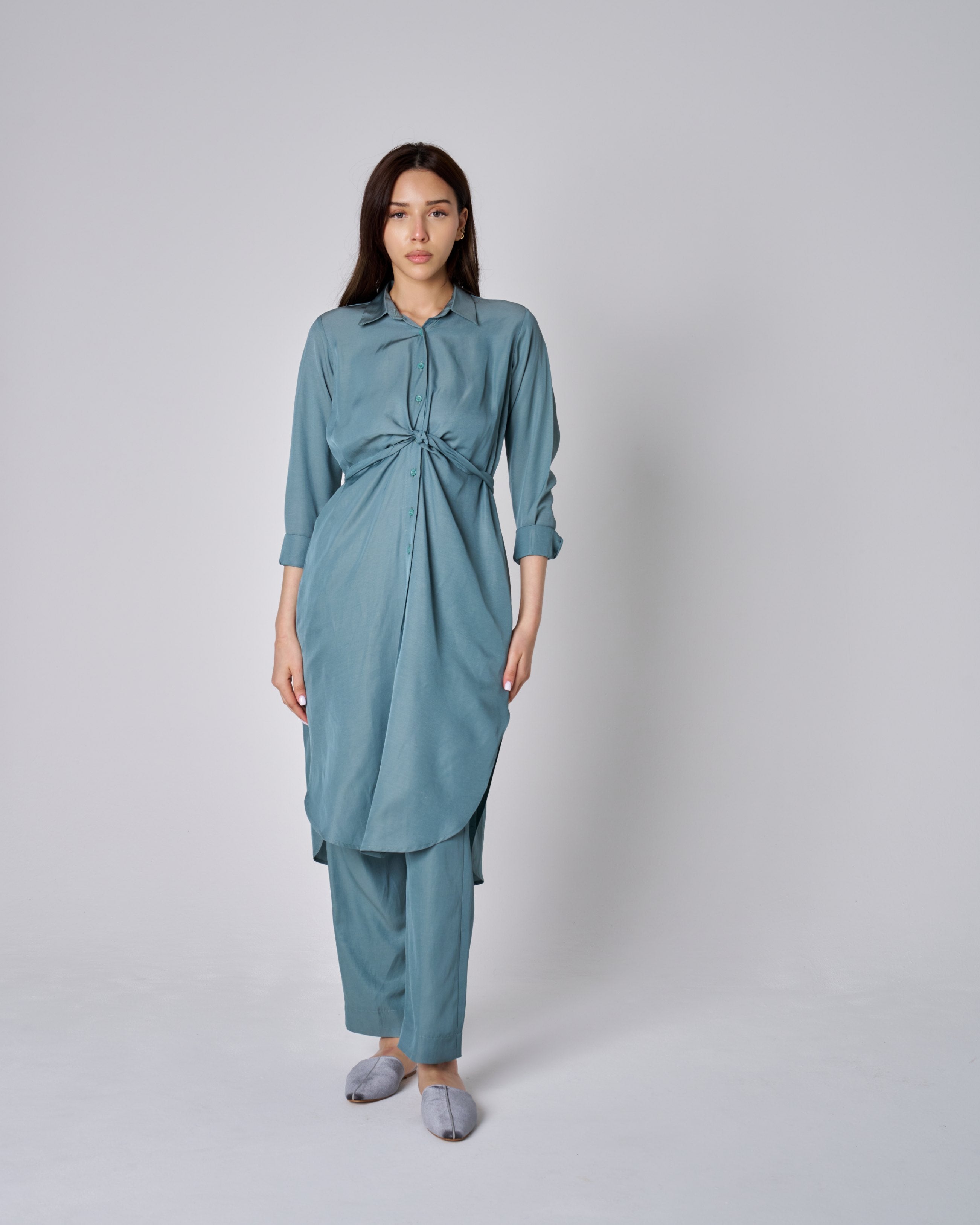 TWISTED RIBBON SHIRT WITH PANTS