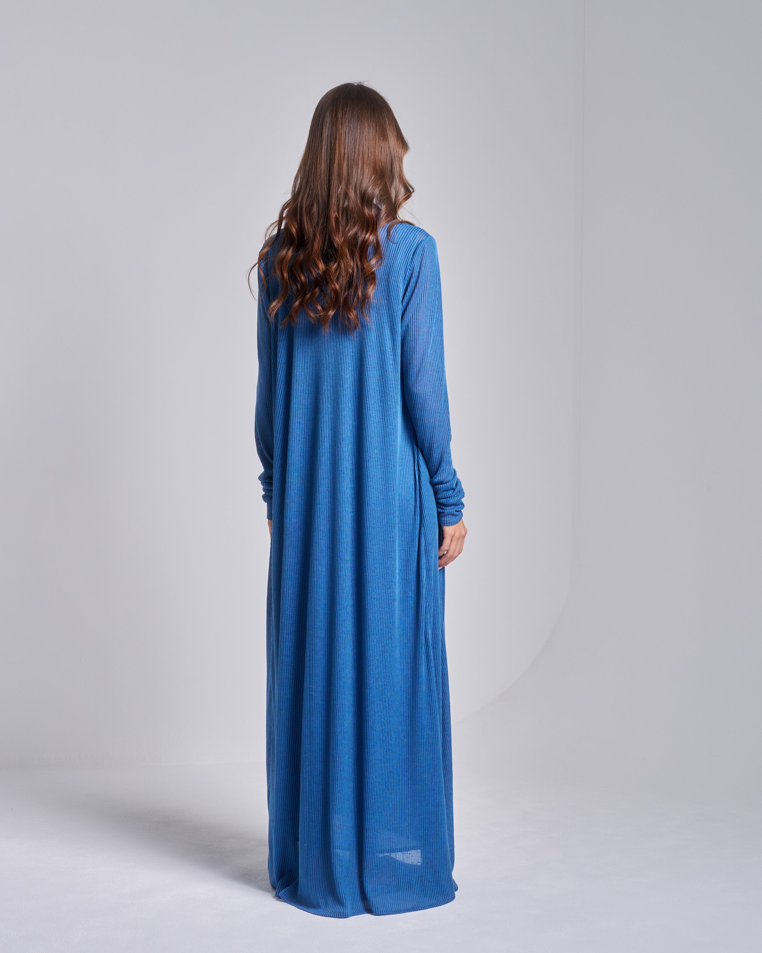 Linen Wrap Dress with Long Cardigan