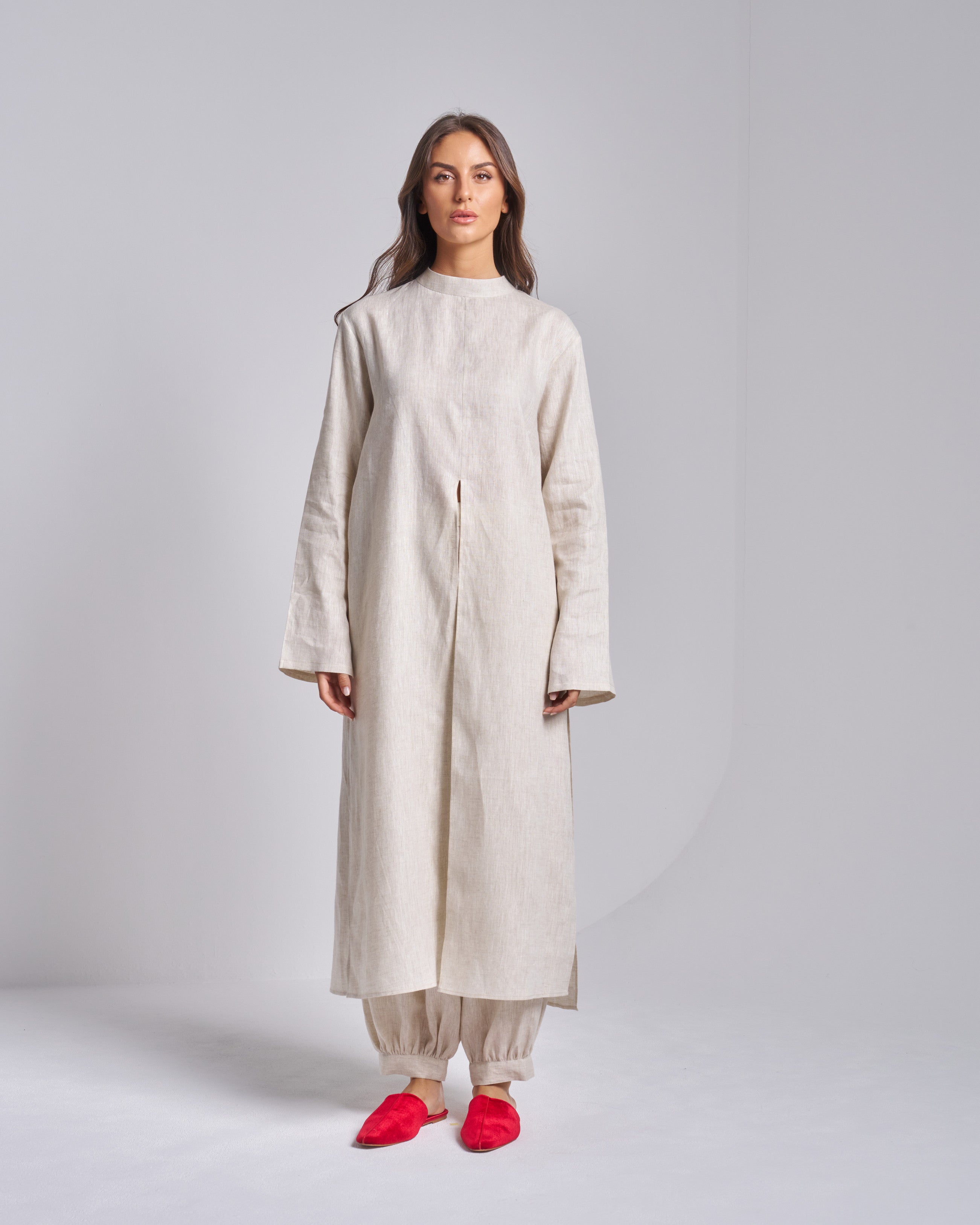 Linen Long Sleeve Shirt with Pants