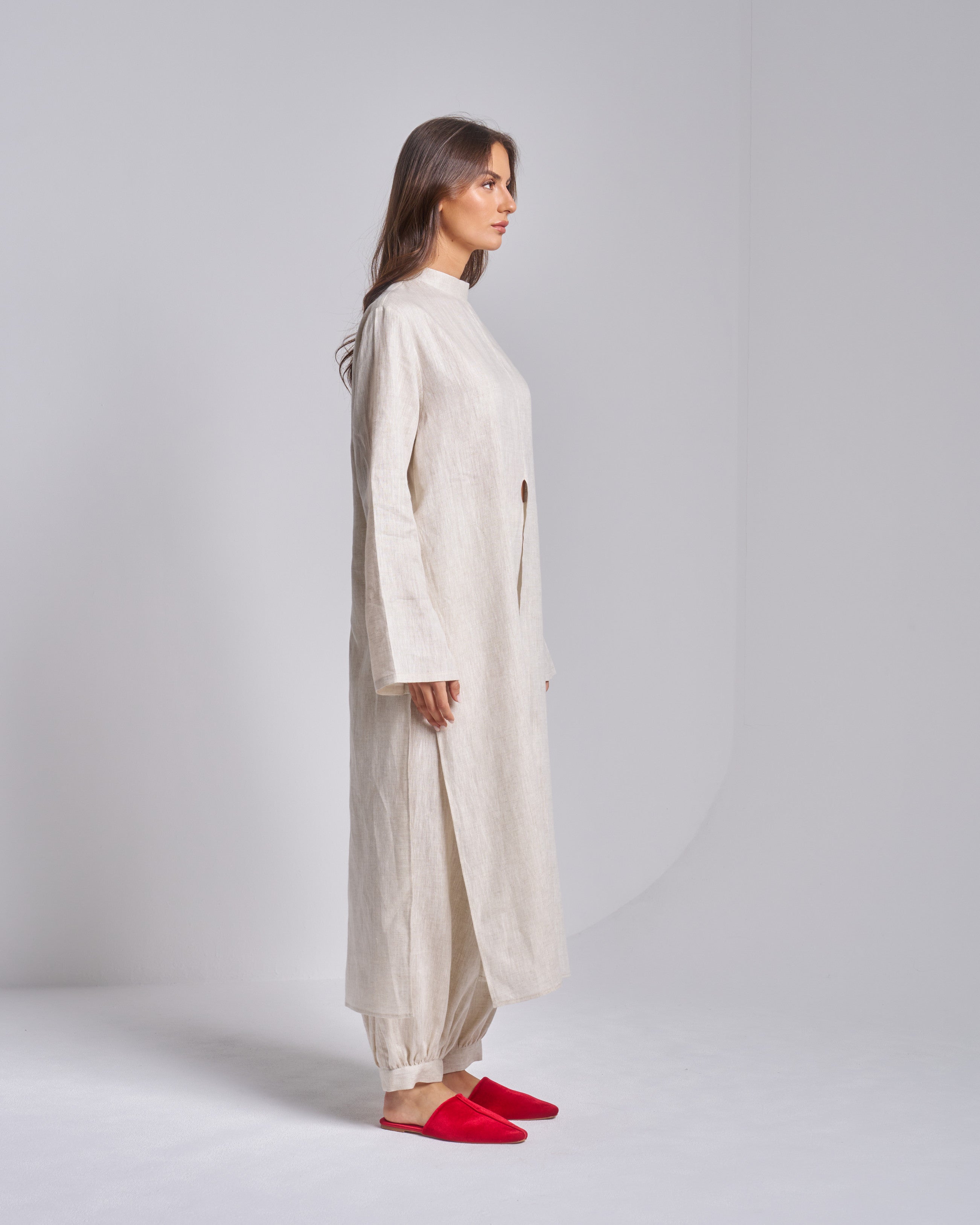 Linen Long Sleeve Shirt with Pants