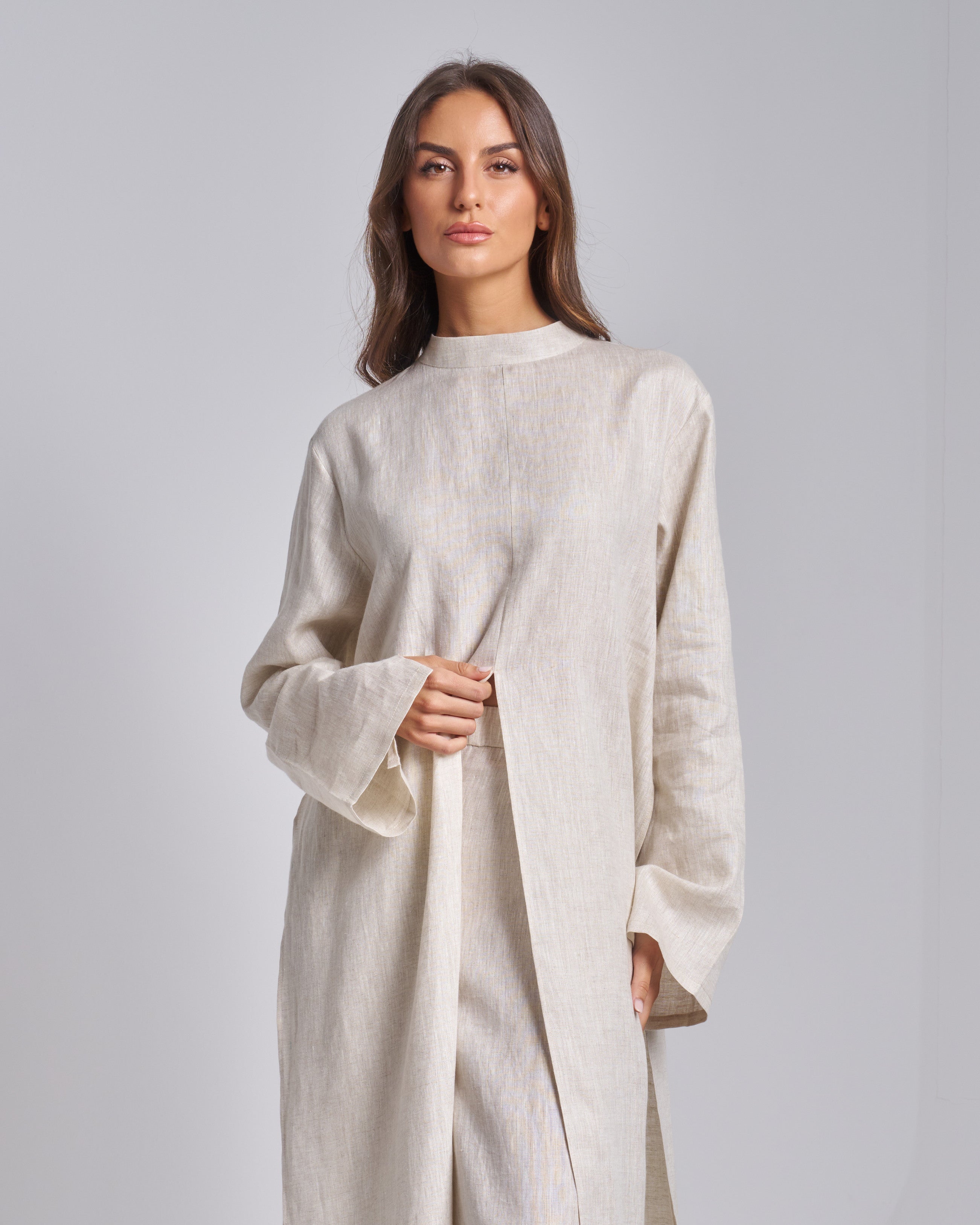 Linen Long Sleeve Shirt with Pants