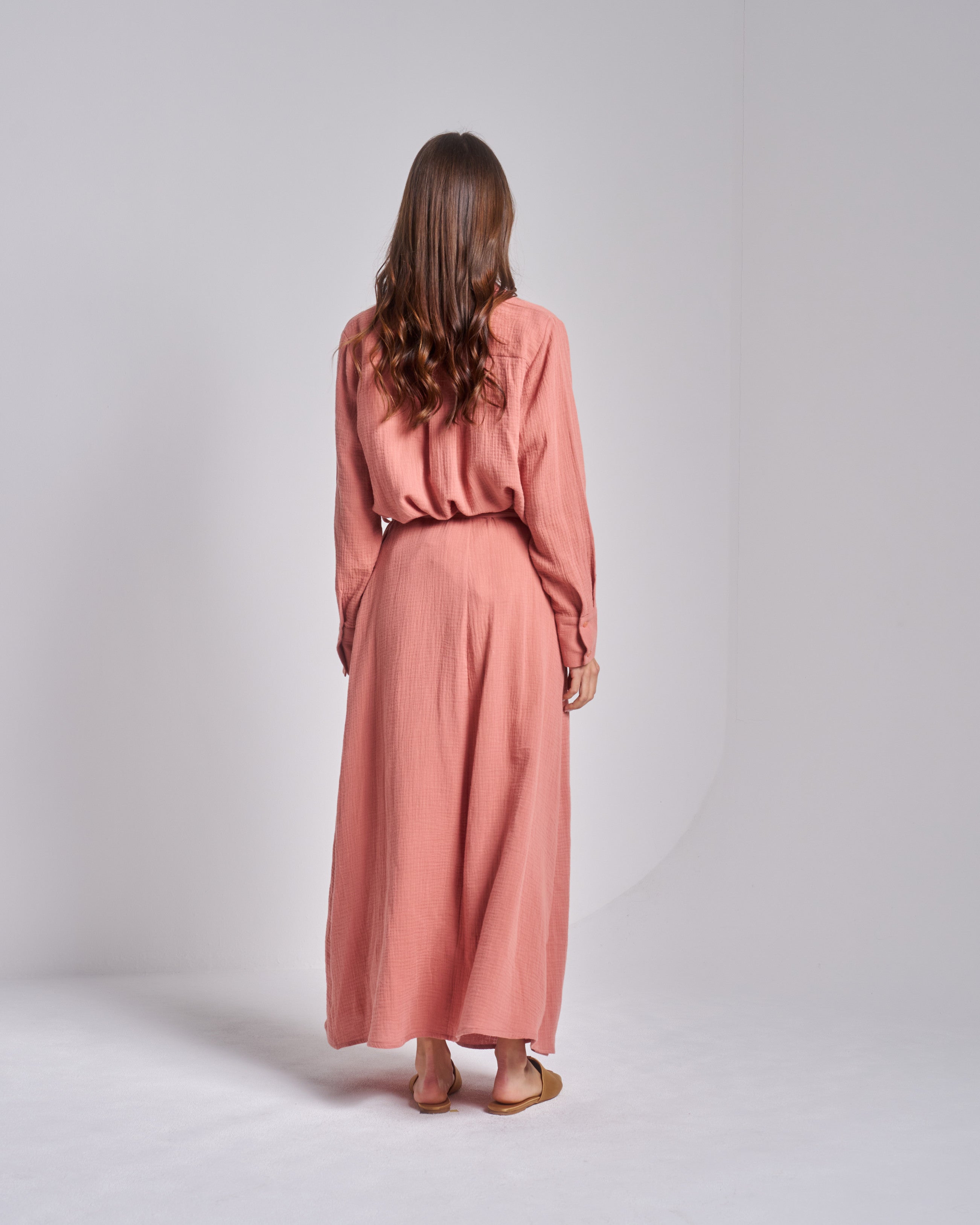 Cotton Set Shirt with Wrap Skirt