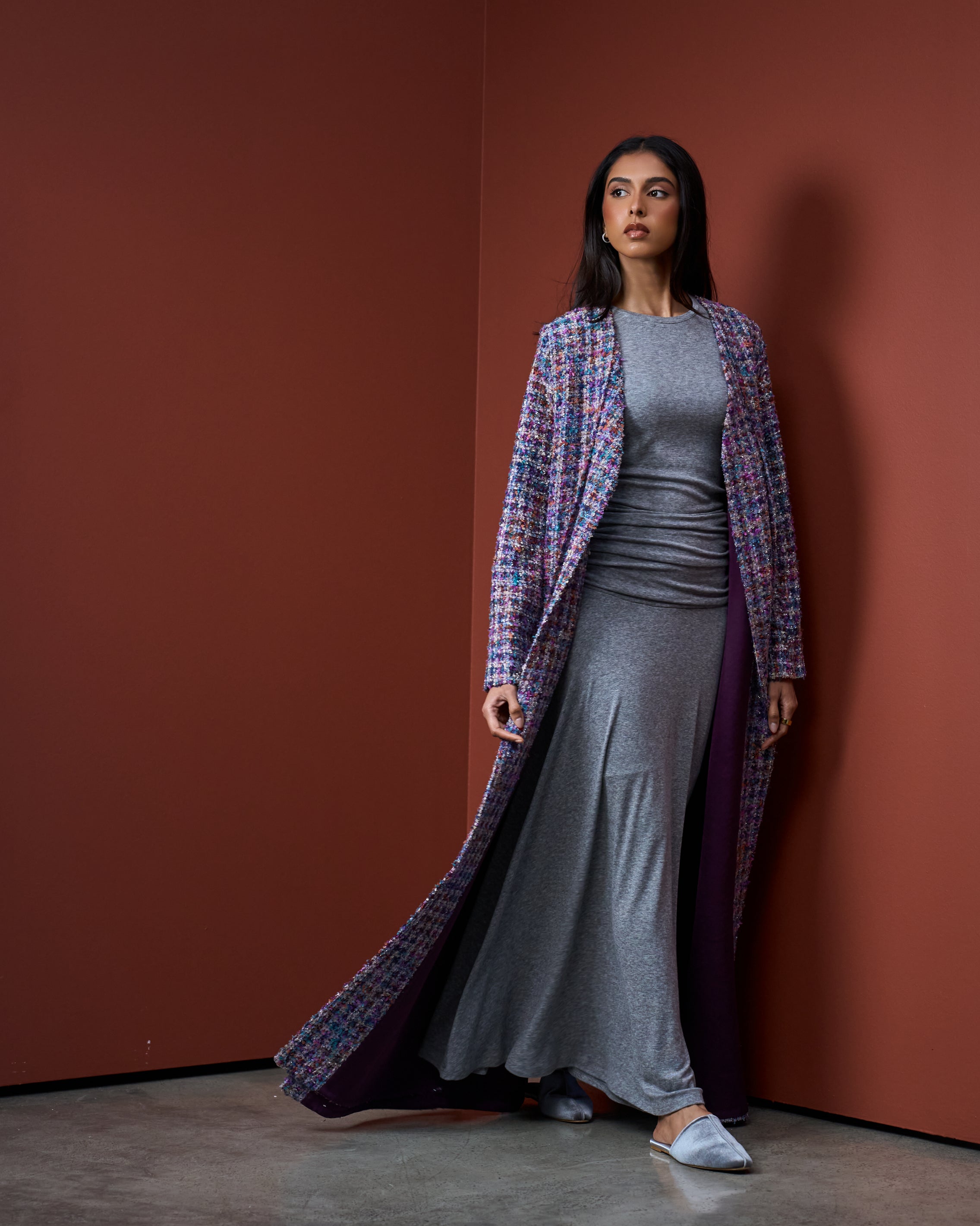 TWEED MIXED COLOR BISHT