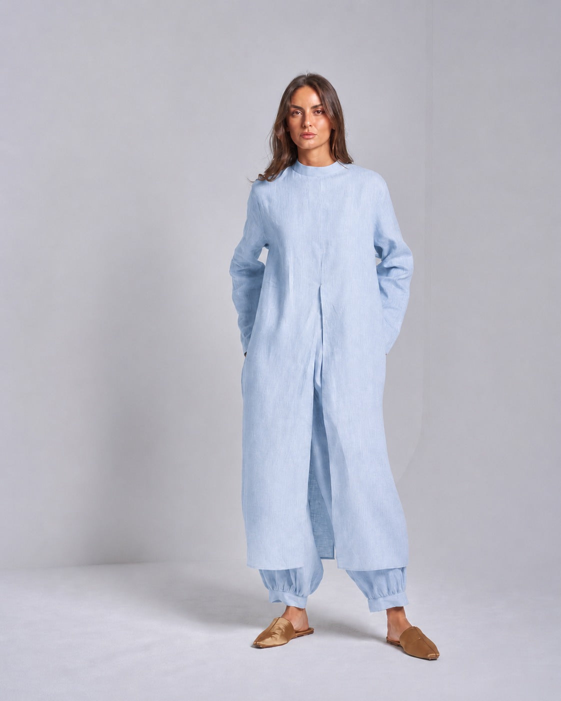 Linen Long Sleeve Shirt with Pants