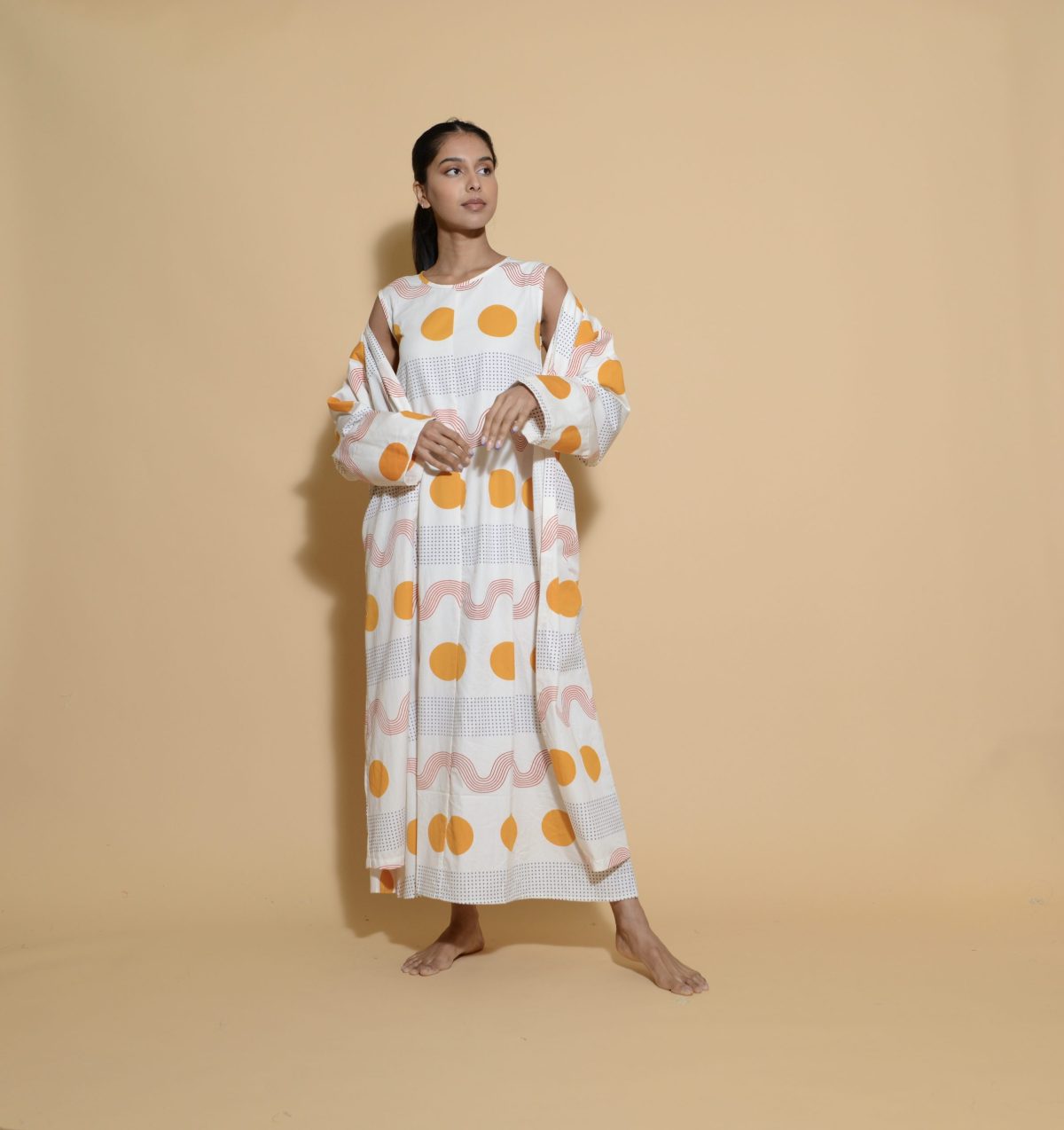 Printed 2 Pieces Multi Dot & Waves