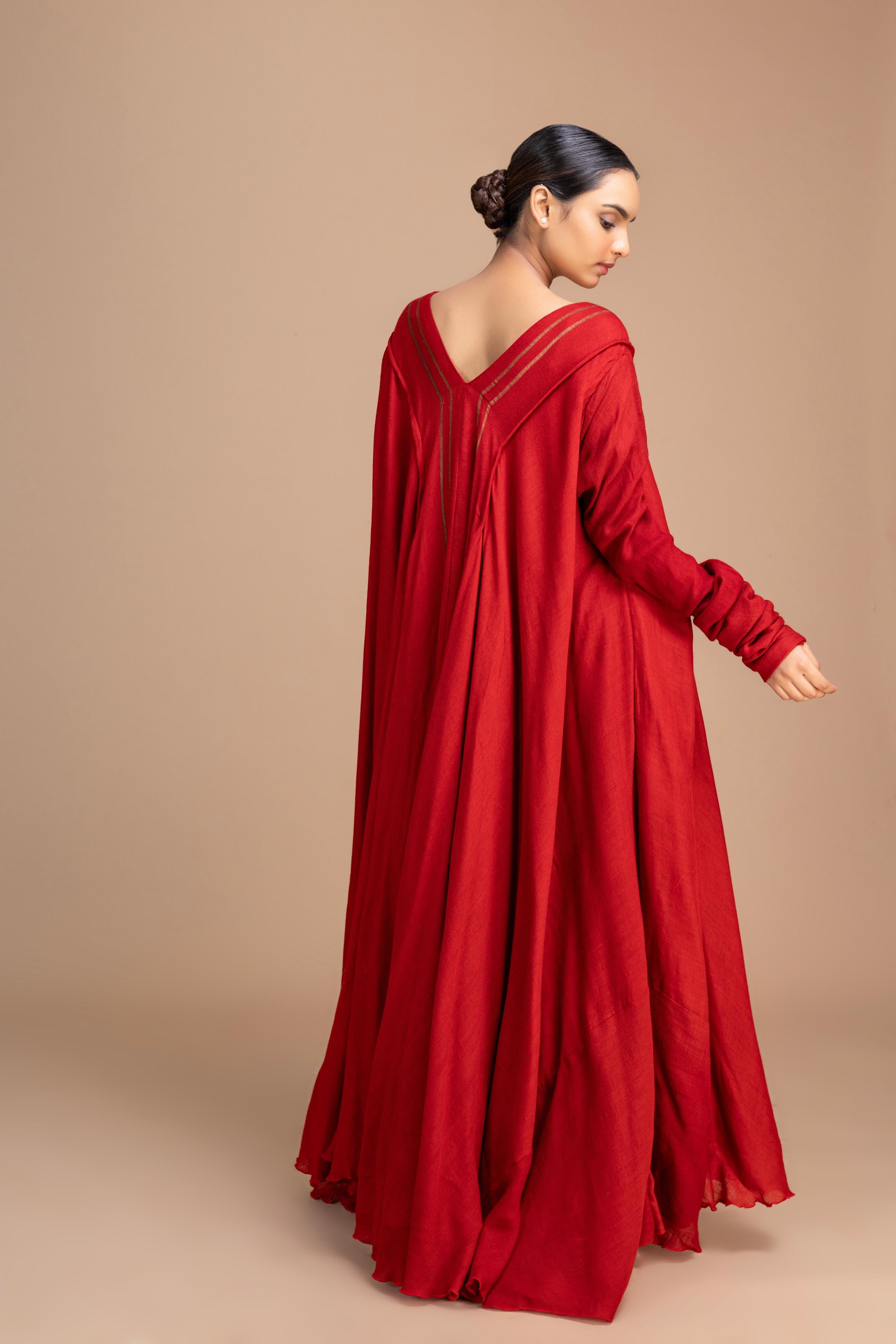 WOOL 1 VNECK RED PERSIAN
