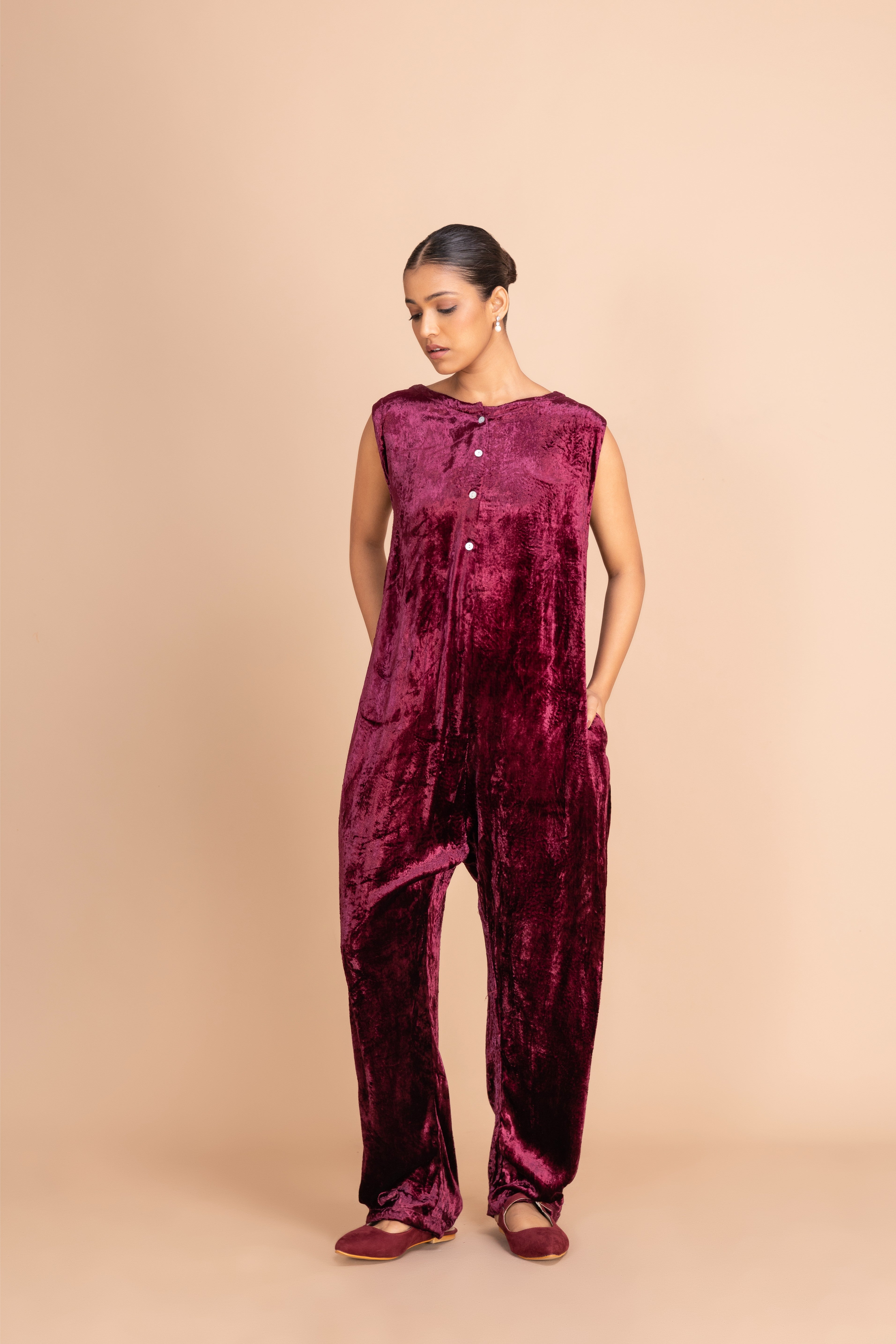 11 BISHT VELVET JUMPSUIT 12B PERSIAN