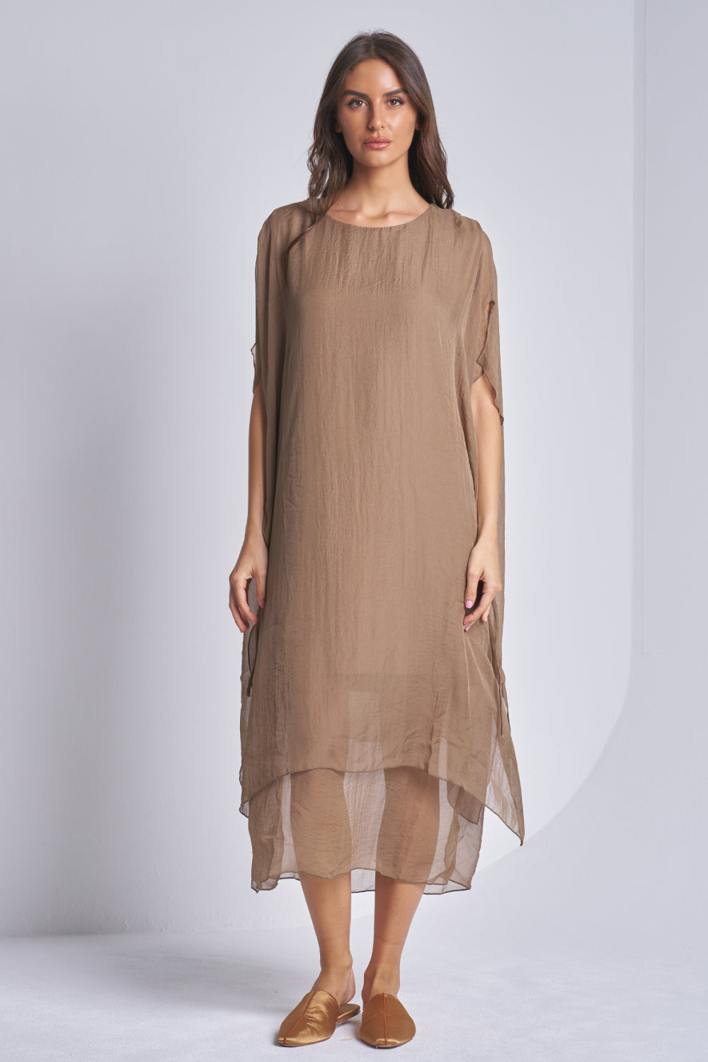 SILK DRESS WITH COTTON LINING WITH ROPE