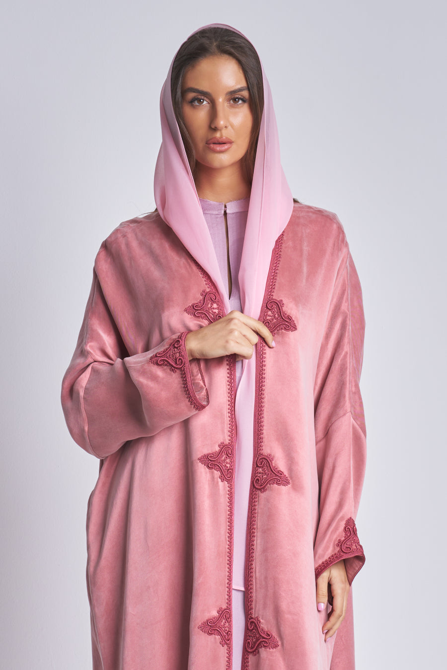 SS26-Silk Abaya with scarf